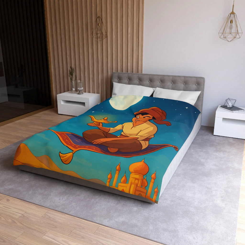 Housse de couette magique thème oriental avec tapis volant et ciel étoilé