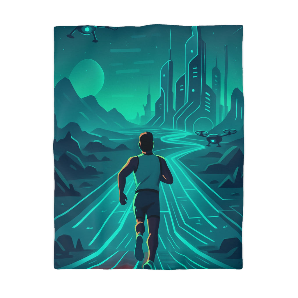 Housse de Couette Microfibre Design Artistique Moderne Décoration Chambre Confort Premium