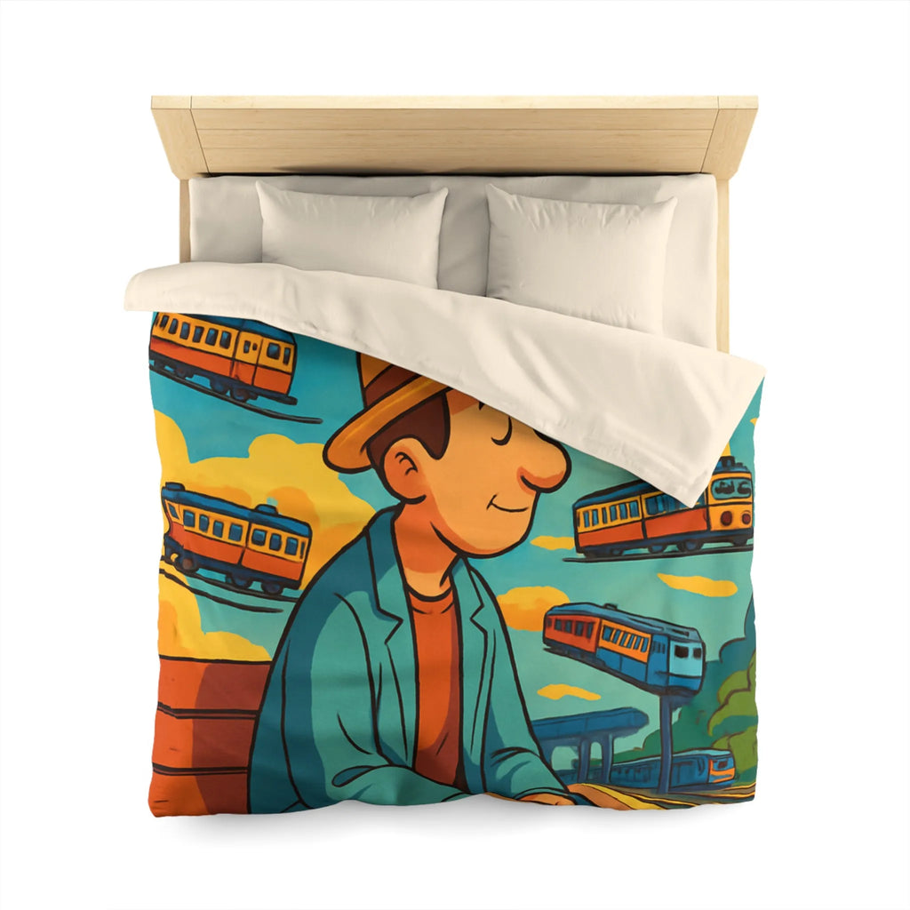 Housse de Couette Microfibre Art Graphique Contemporain Style Décoratif Chambre Tendance