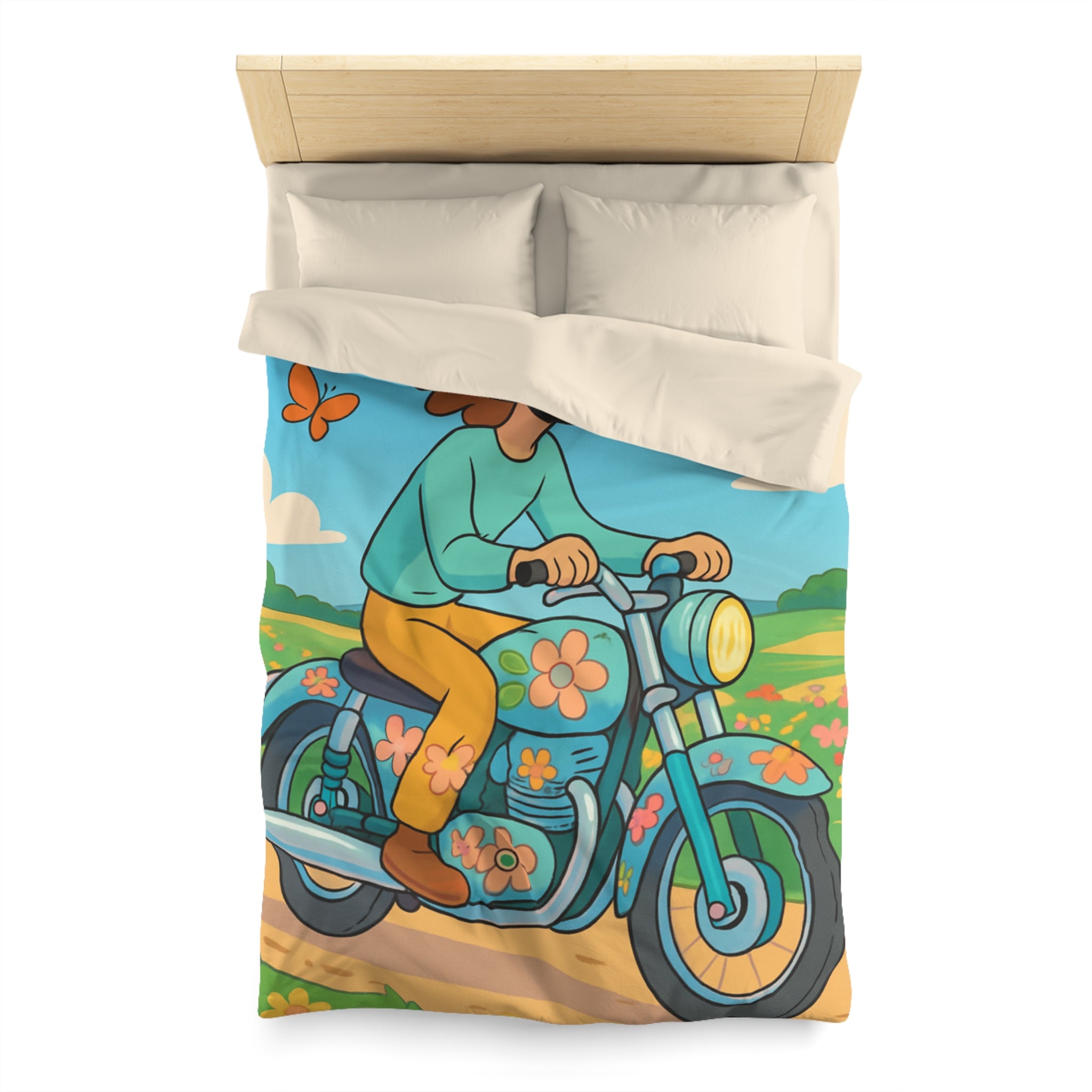 Housse de Couette Microfibre Design Artistique Moderne Décoration Chambre Confort Premium