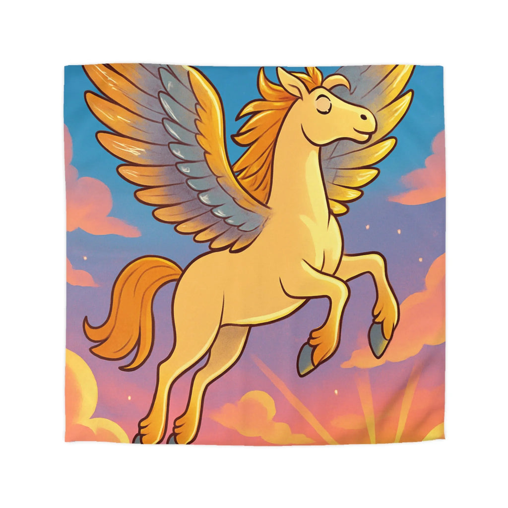 Housse de Couette Enfantin : Pégase Ailé Volant au Crépuscule dans le Ciel