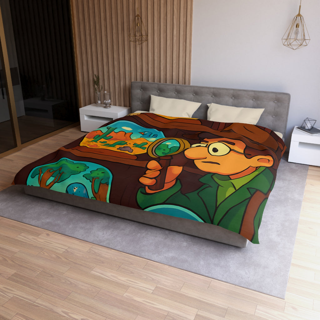 Housse de Couette Thématique Exploration Dinosaure et Océan pour Chambre Enfant Aventure Originale