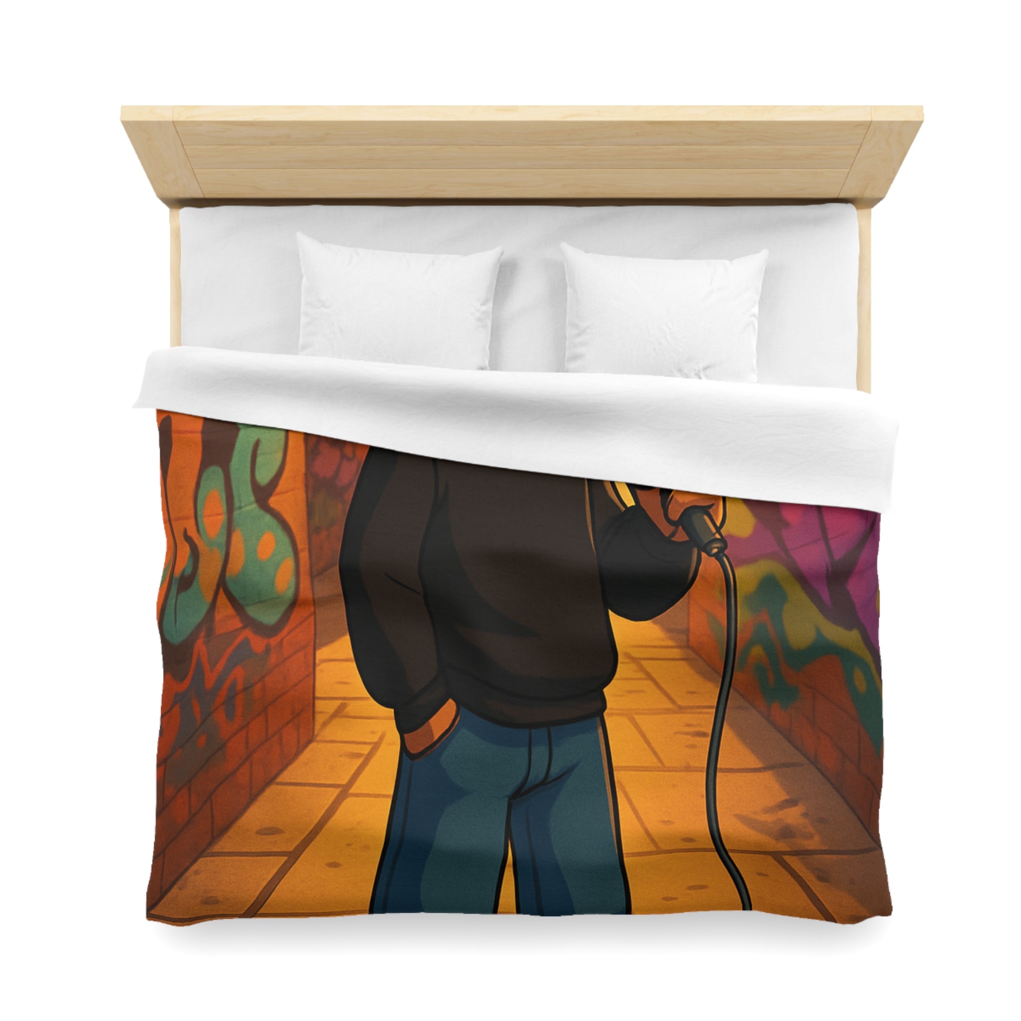 Housse de Couette Microfibre Design Artistique Moderne Décoration Chambre Confort Premium