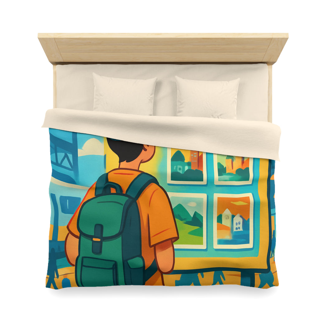 Housse de Couette Microfibre Design Artistique Moderne Décoration Chambre Confort Premium