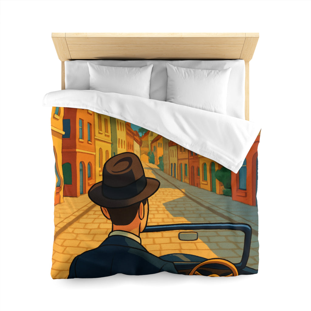 Housse de Couette Microfibre Motif Créatif Original Style Contemporain Chambre Élégante