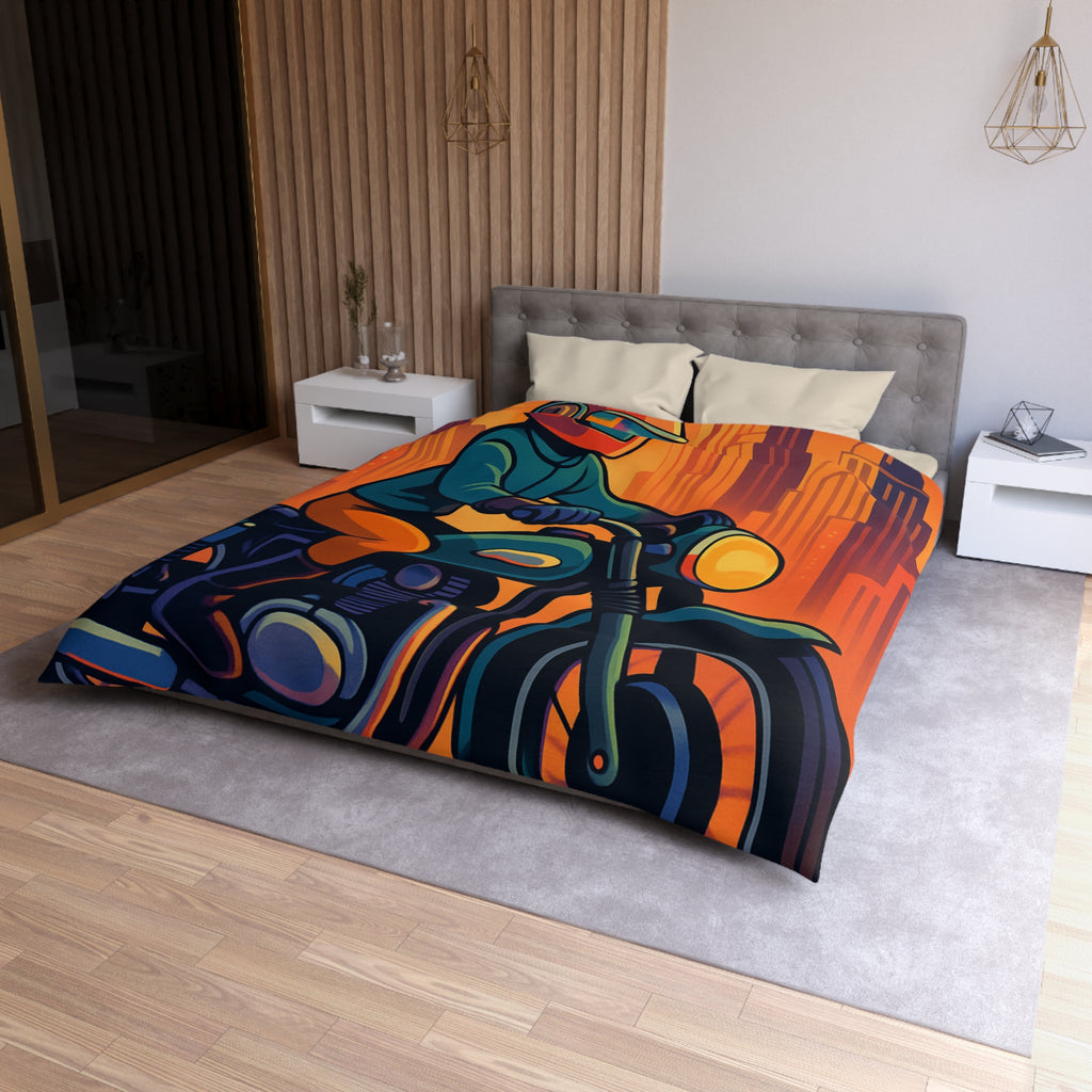 Housse de couette moto rétro vintage pour chambre style urbain moderne et audacieux