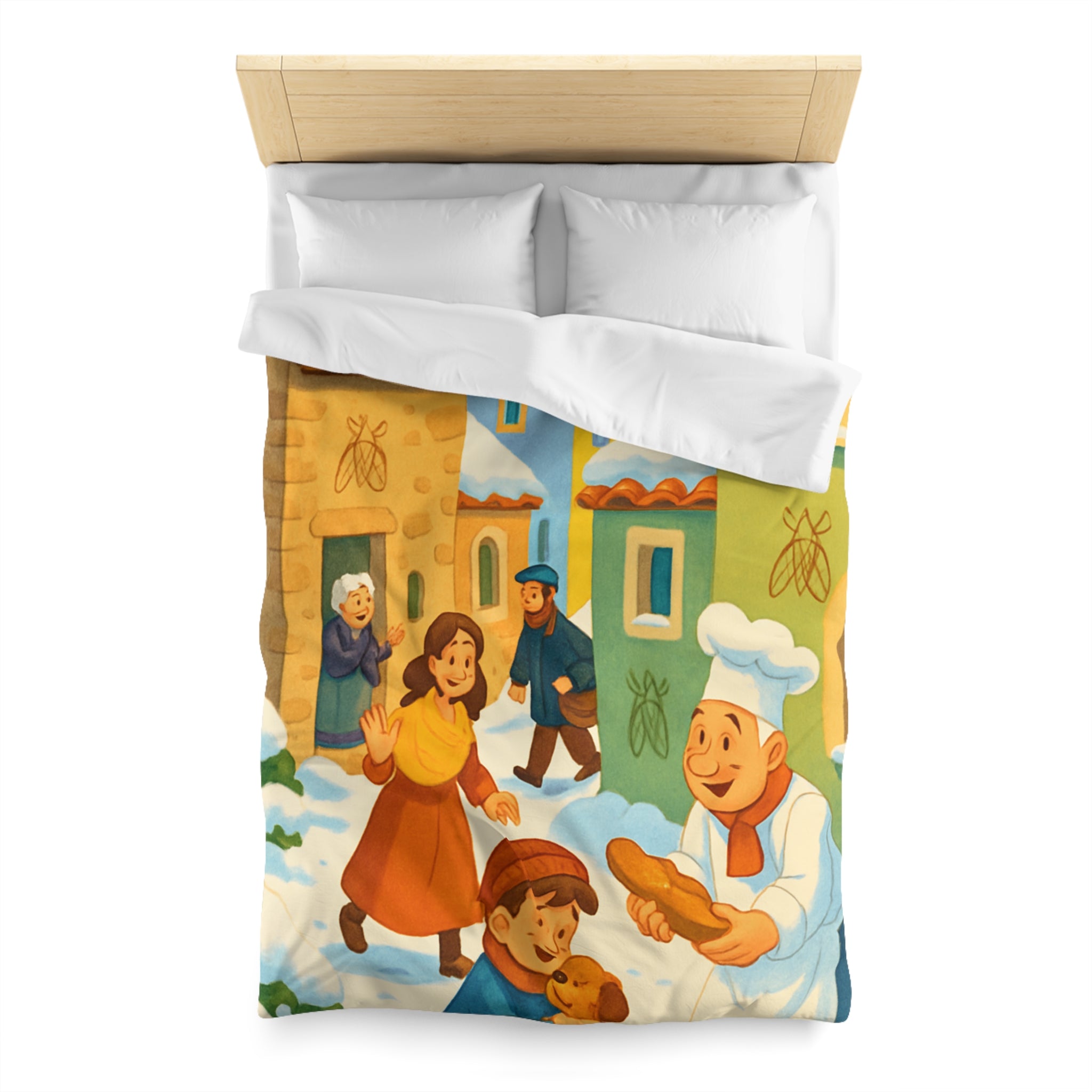 Housse de Couette Microfibre Design Artistique Moderne Décoration Chambre Confort Premium