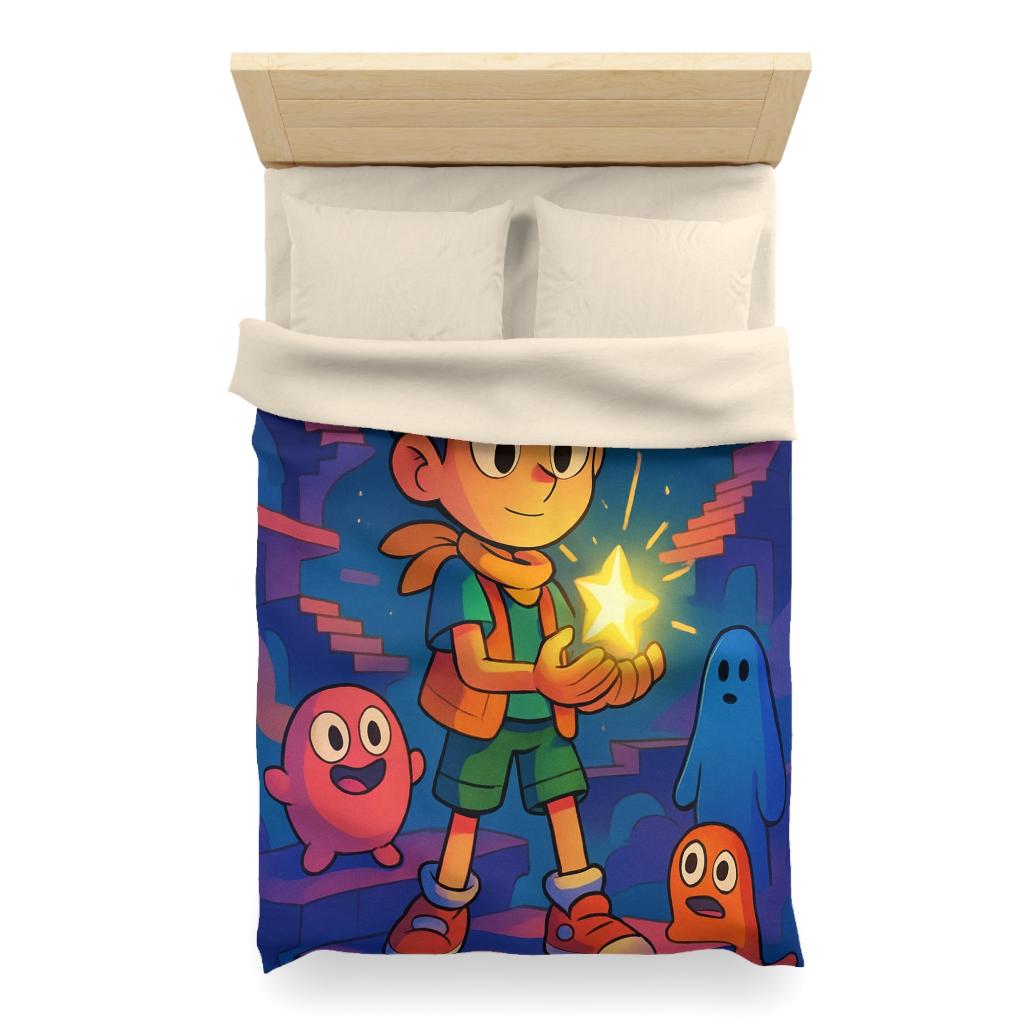 Housse de Couette Microfibre Motif Créatif Original Style Contemporain Chambre Élégante