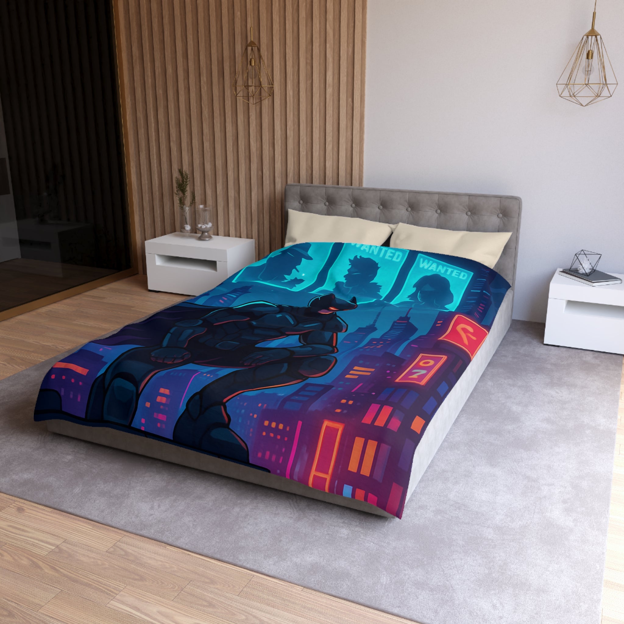 Housse de Couette Microfibre Design Artistique Moderne Décoration Chambre Confort Premium