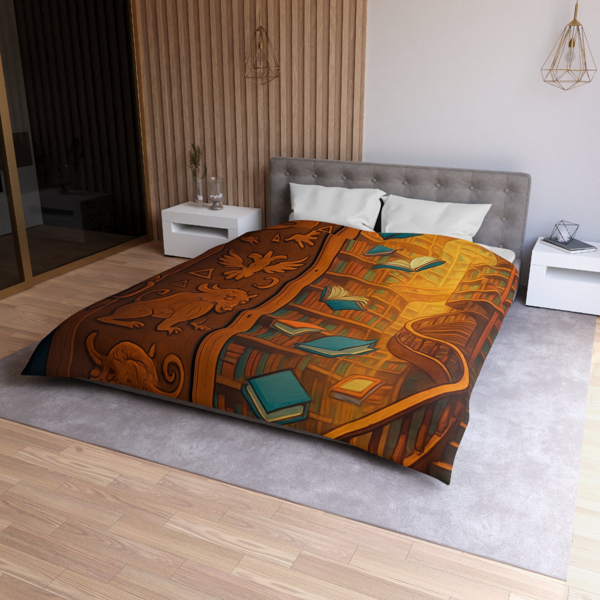 Housse de Couette Microfibre Design Artistique Moderne Décoration Chambre Confort Premium