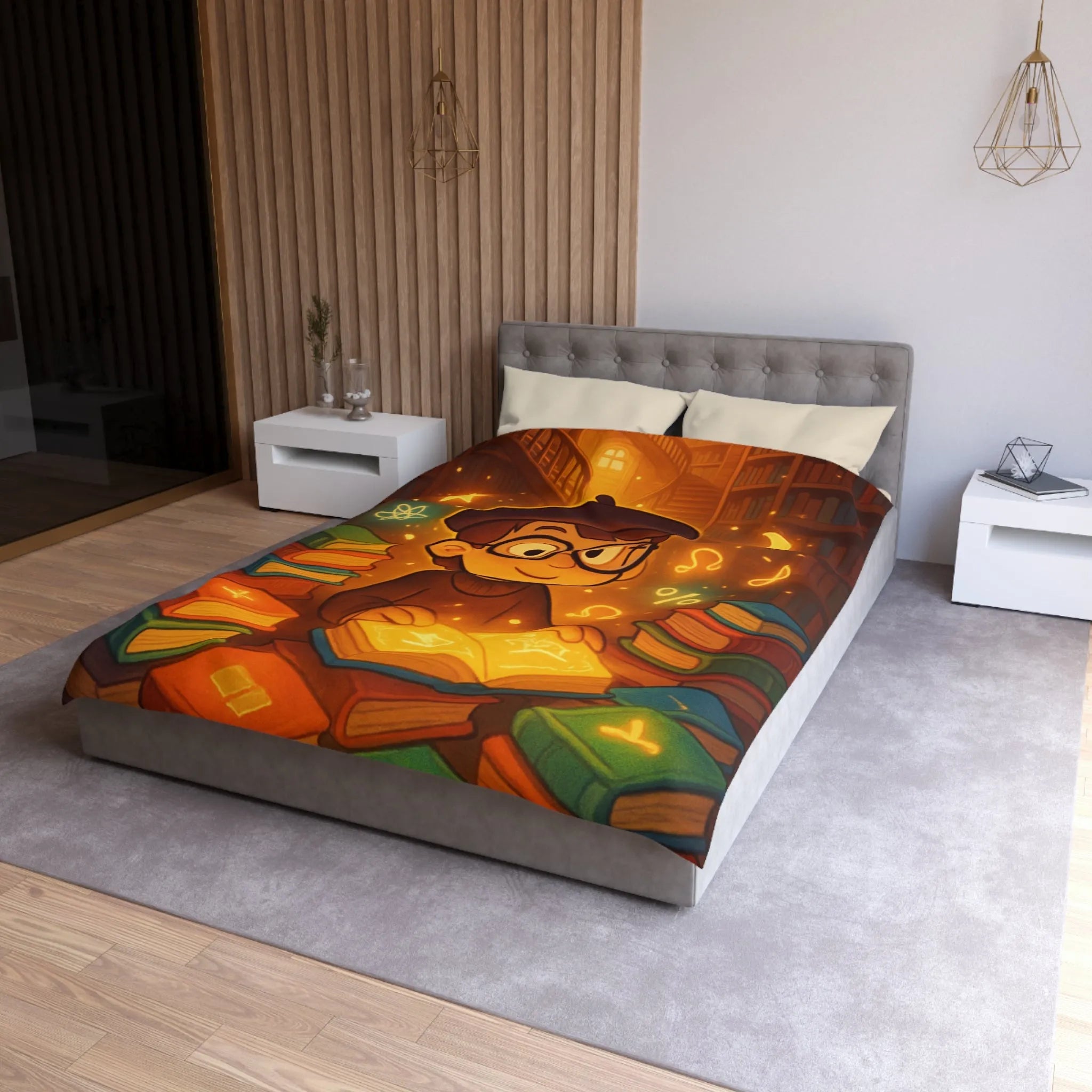 Housse de Couette Microfibre Art Graphique Contemporain Style Décoratif Chambre Tendance