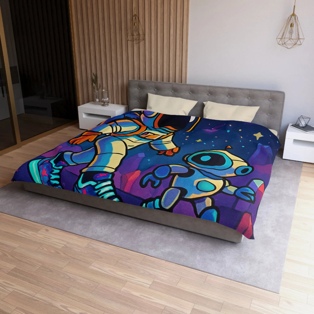 Housse de Couette Microfibre Art Graphique Contemporain Style Décoratif Chambre Tendance