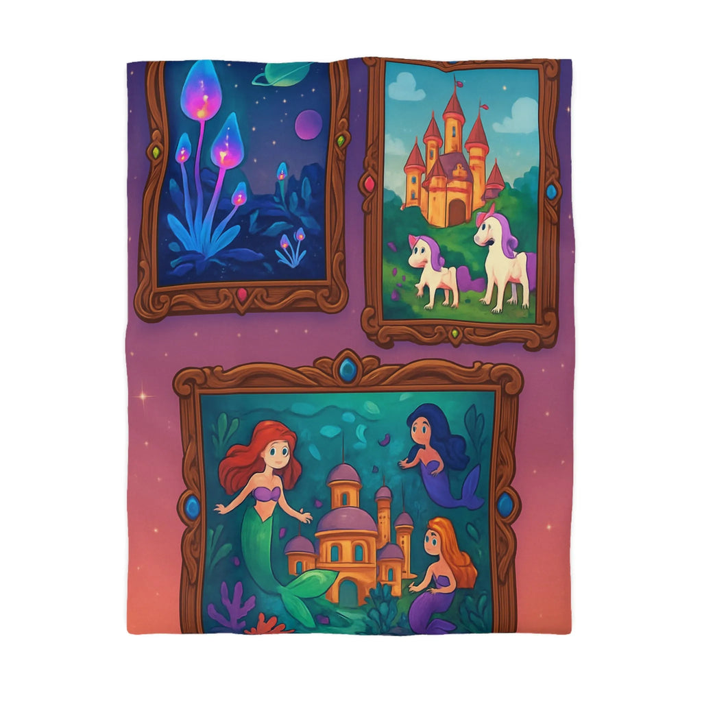 Housse de couette colorée inspirée de contes de fées avec motifs enchanteurs et magiques