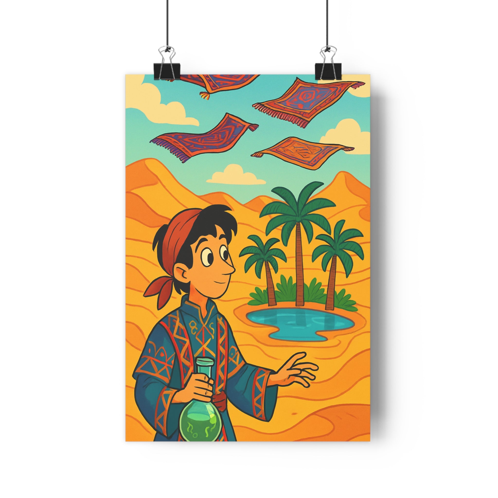 Poster décoratif désert doré chaud mystique aventure voyage salon chambre format 30x46 ambiance magique