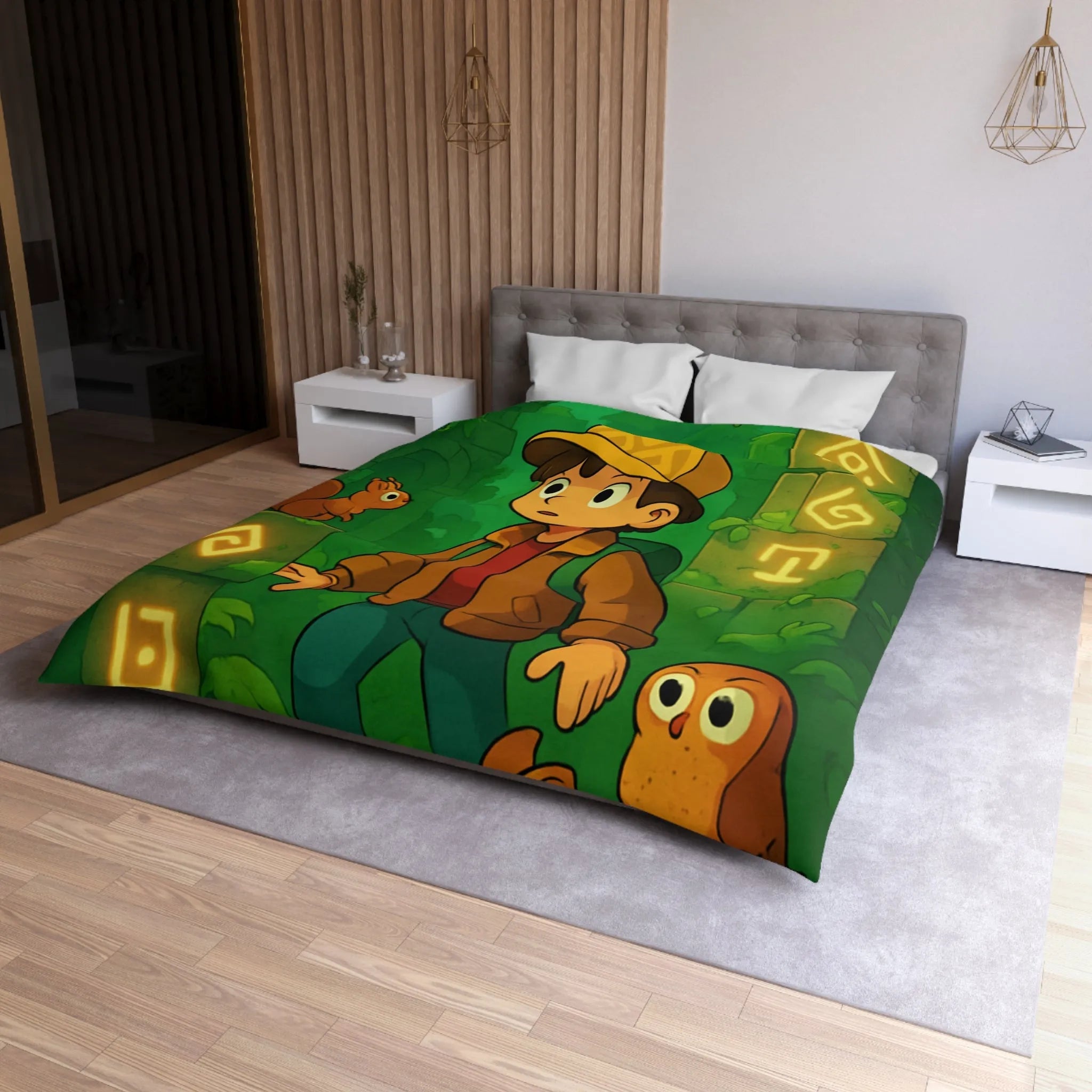 Enchantez Votre Chambre avec une Housse Forêt Mystérieuse et Animaux Curieux Enfants