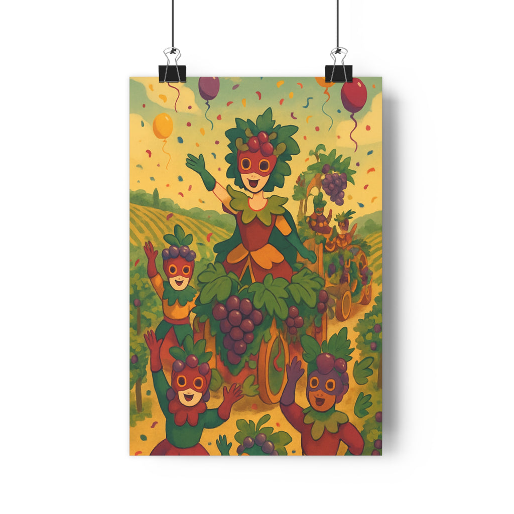 Poster décoratif cartoon vert violet jaune joyeux chambre salon enfant ludique ambiance festive qualité