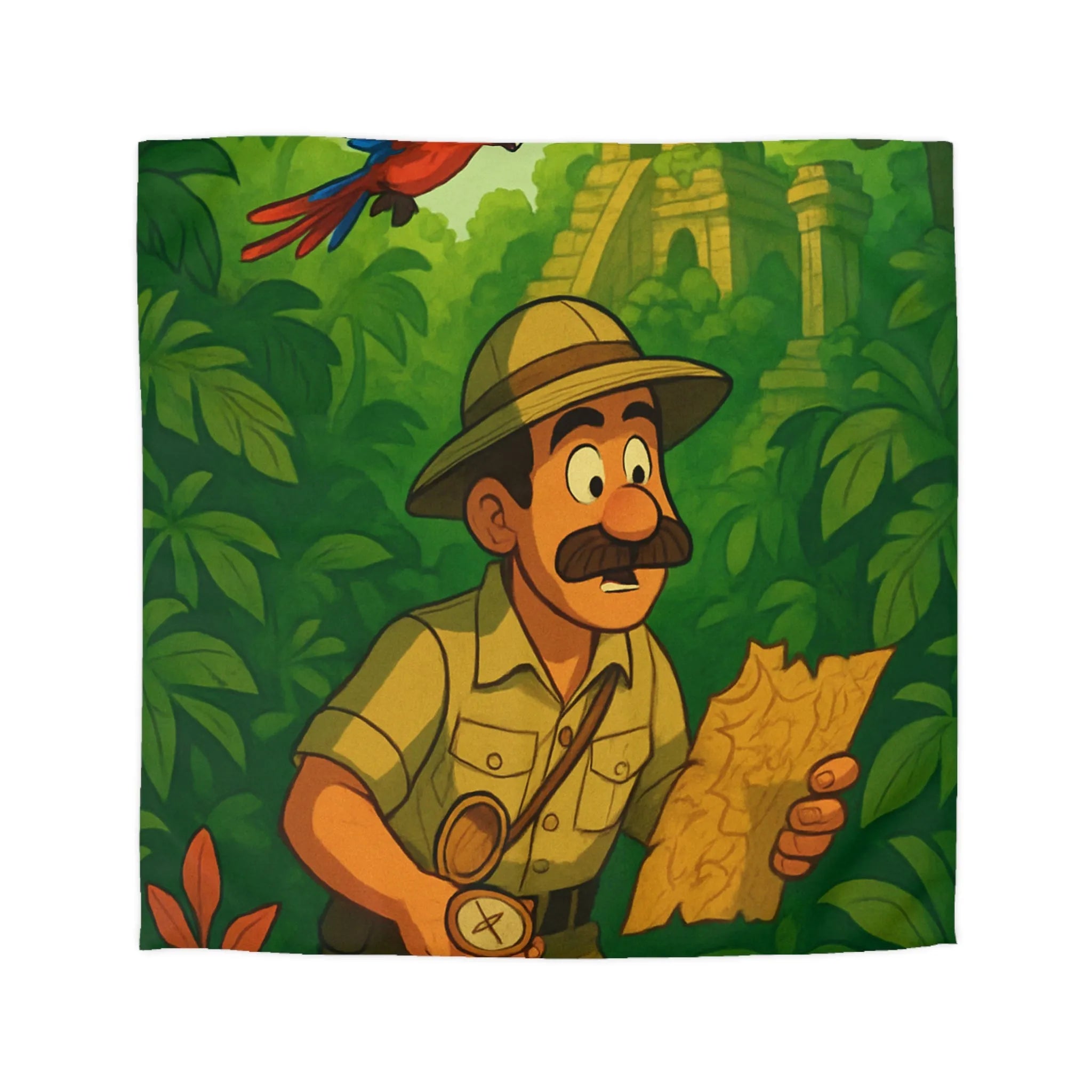 Décorez votre chambre avec une housse de couette aventure jungle et perroquet vibrant