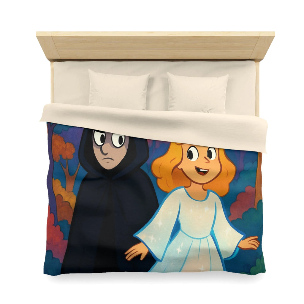 Housse de Couette Enchantée Forêt et Étoiles Enfantines avec Personnages Mystérieux