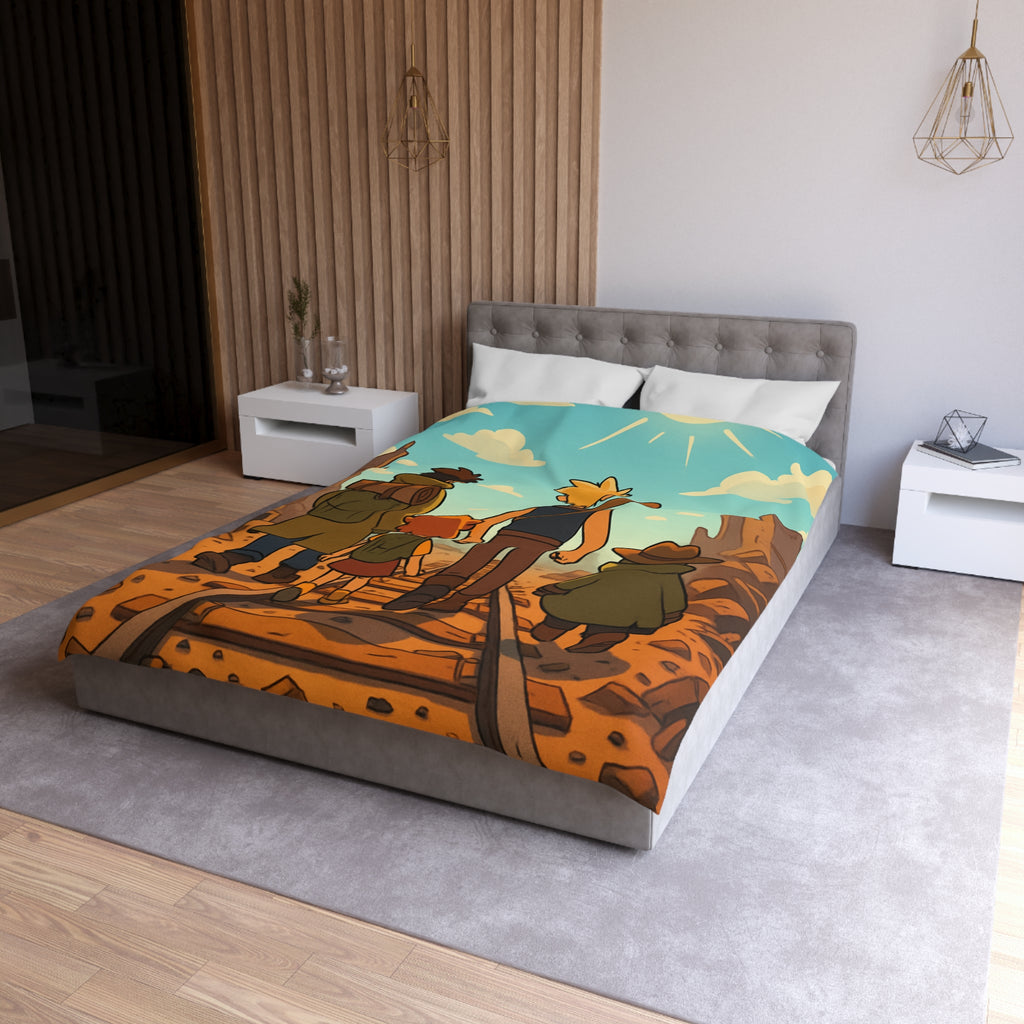 Housse de Couette Microfibre Illustration Unique Design Moderne Décoration Intérieure Raffinée