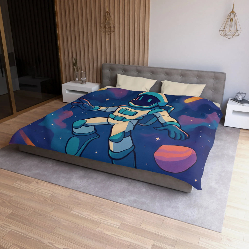 Housse de couette espace avec astronaute et planètes pour chambre d'enfant rêveuse