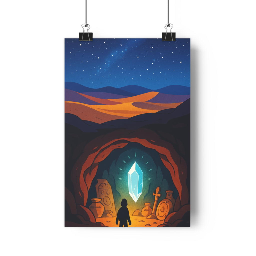 Poster décoratif cartoon enchanté mystique sable doré chambre détente dessin animé magique ambiance cristal