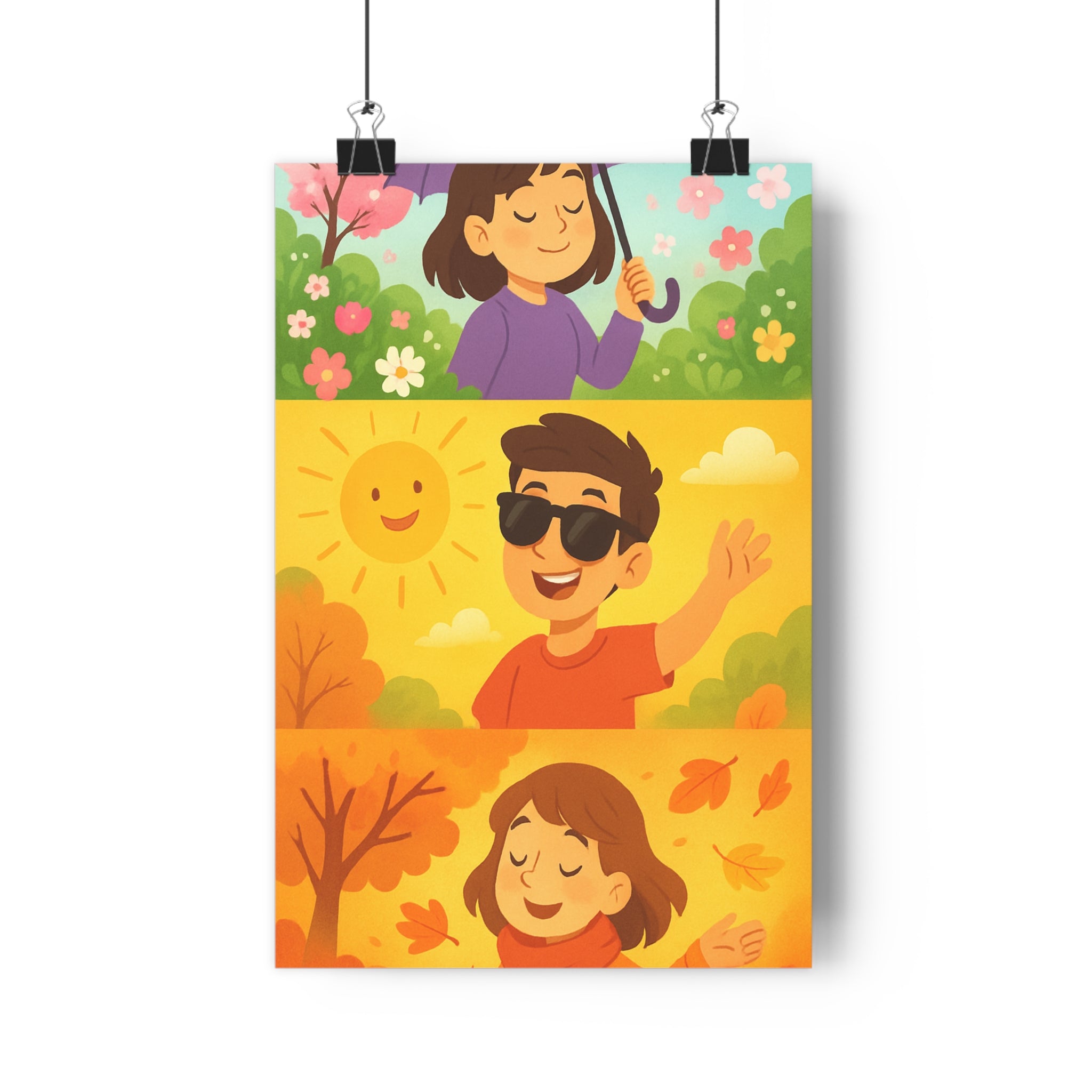 Poster décoratif vibrant multicolore moderne joyeux salon chambre enfant printemps été automne lumineux style