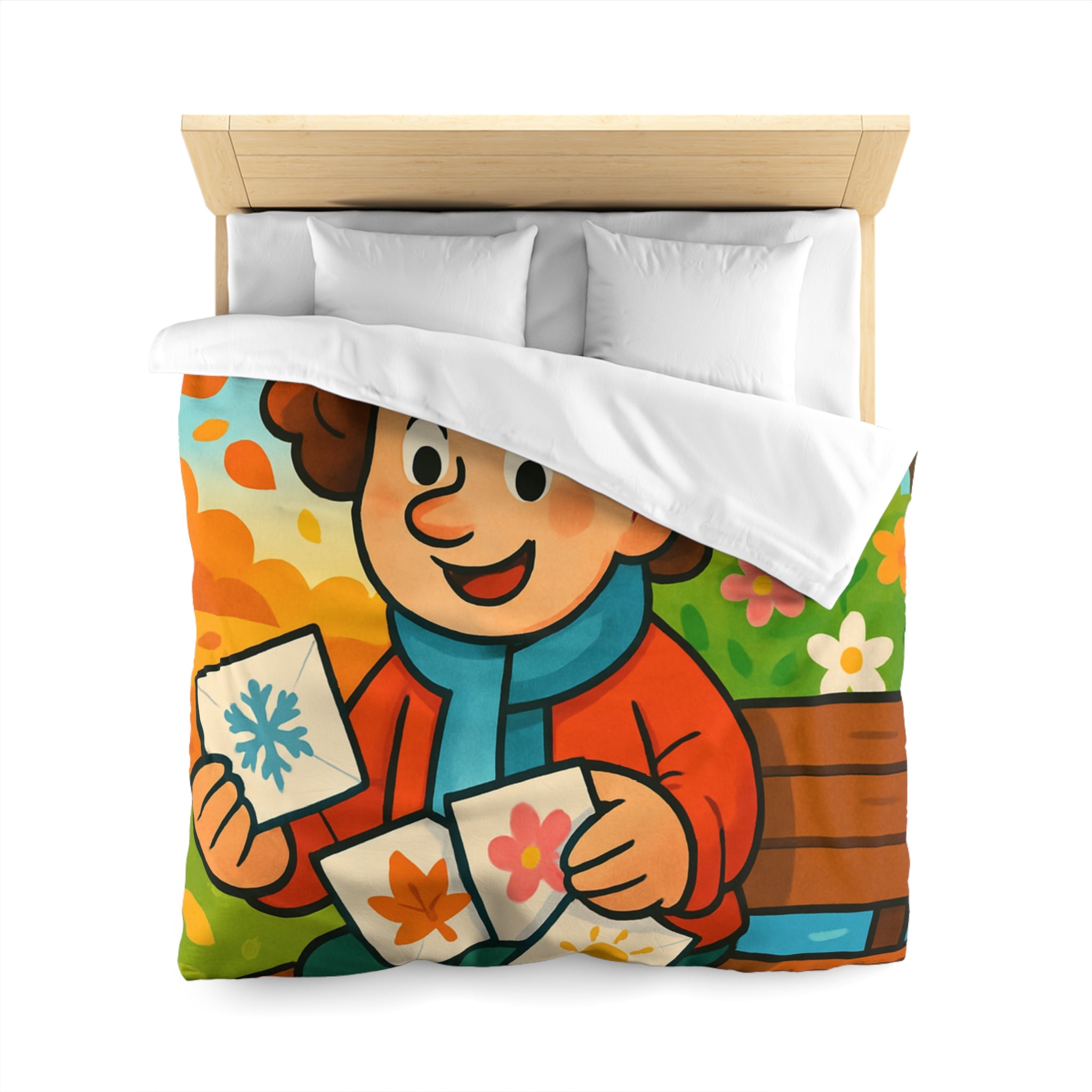 Housse de Couette Microfibre Illustration Unique Design Moderne Décoration Intérieure Raffinée