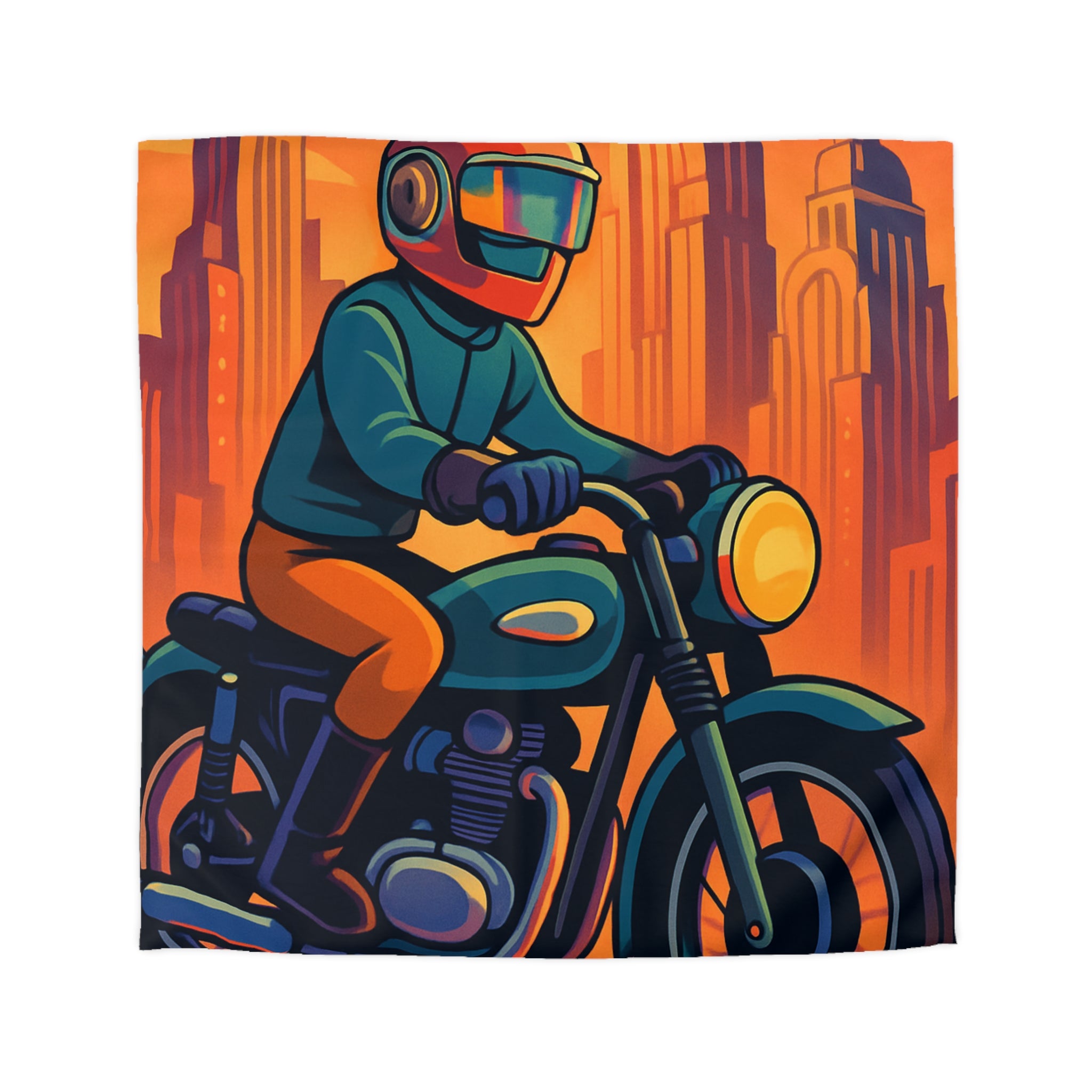 Housse de couette moto rétro vintage pour chambre style urbain moderne et audacieux