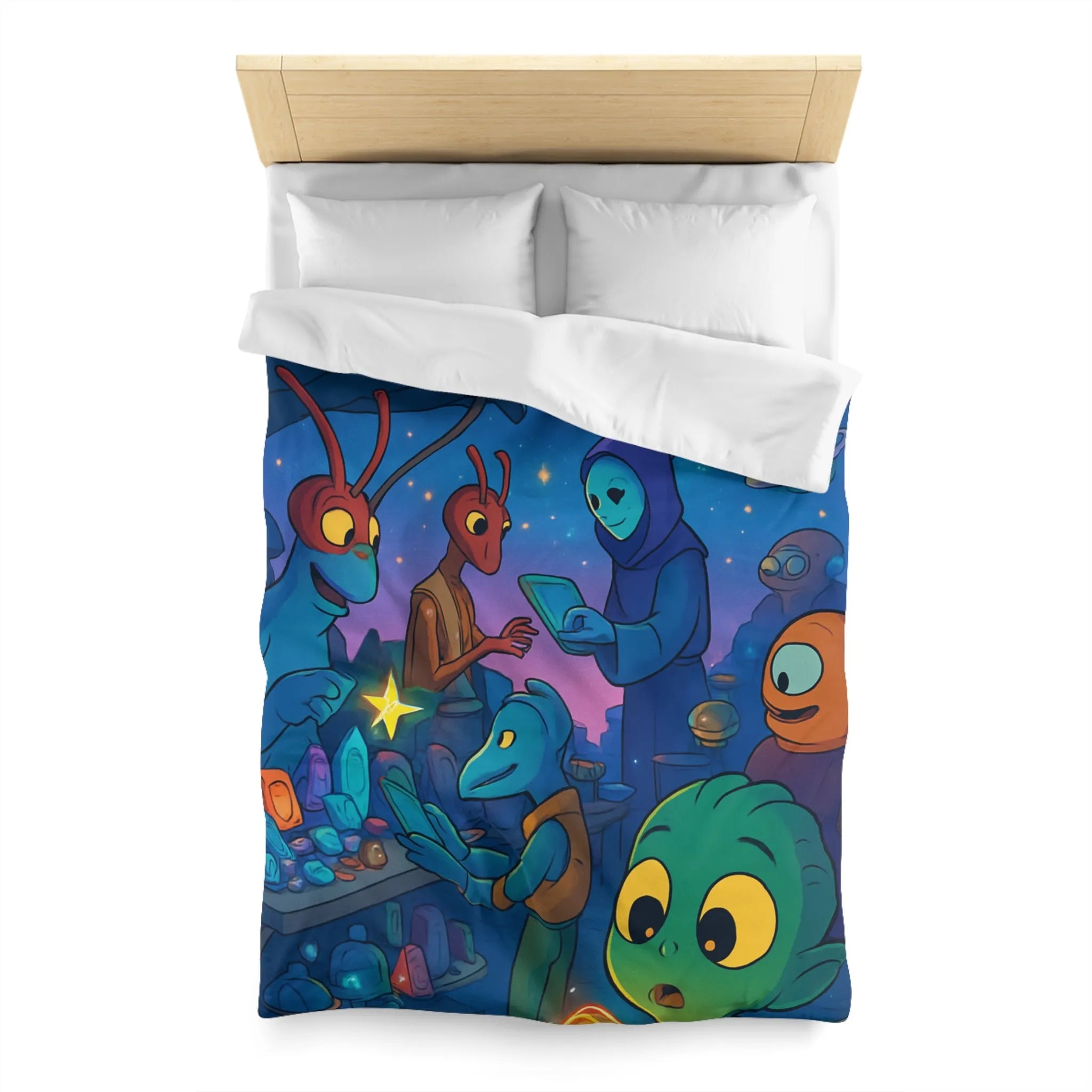 Explorez un Marché Cosmique avec des Créatures Extraterrestres et Pierres Lumineuses Éblouissantes