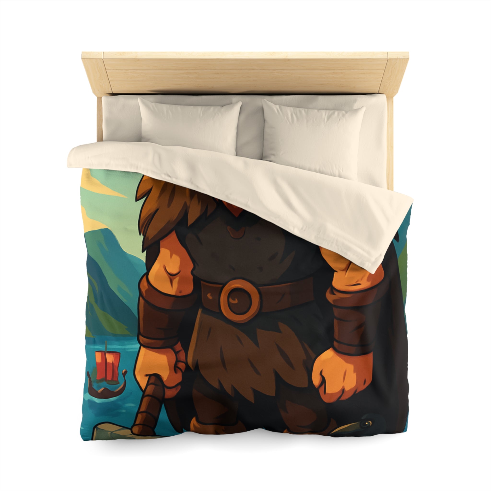 Housse de Couette Microfibre Illustration Unique Design Moderne Décoration Intérieure Raffinée