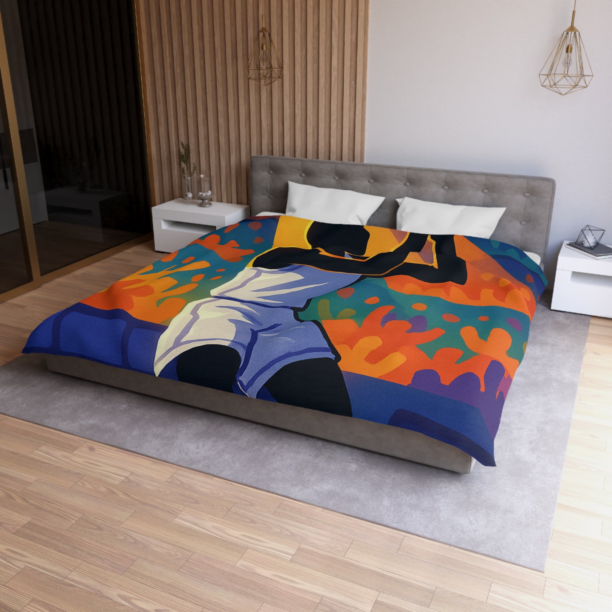 Housse de Couette Microfibre Illustration Unique Design Moderne Décoration Intérieure Raffinée