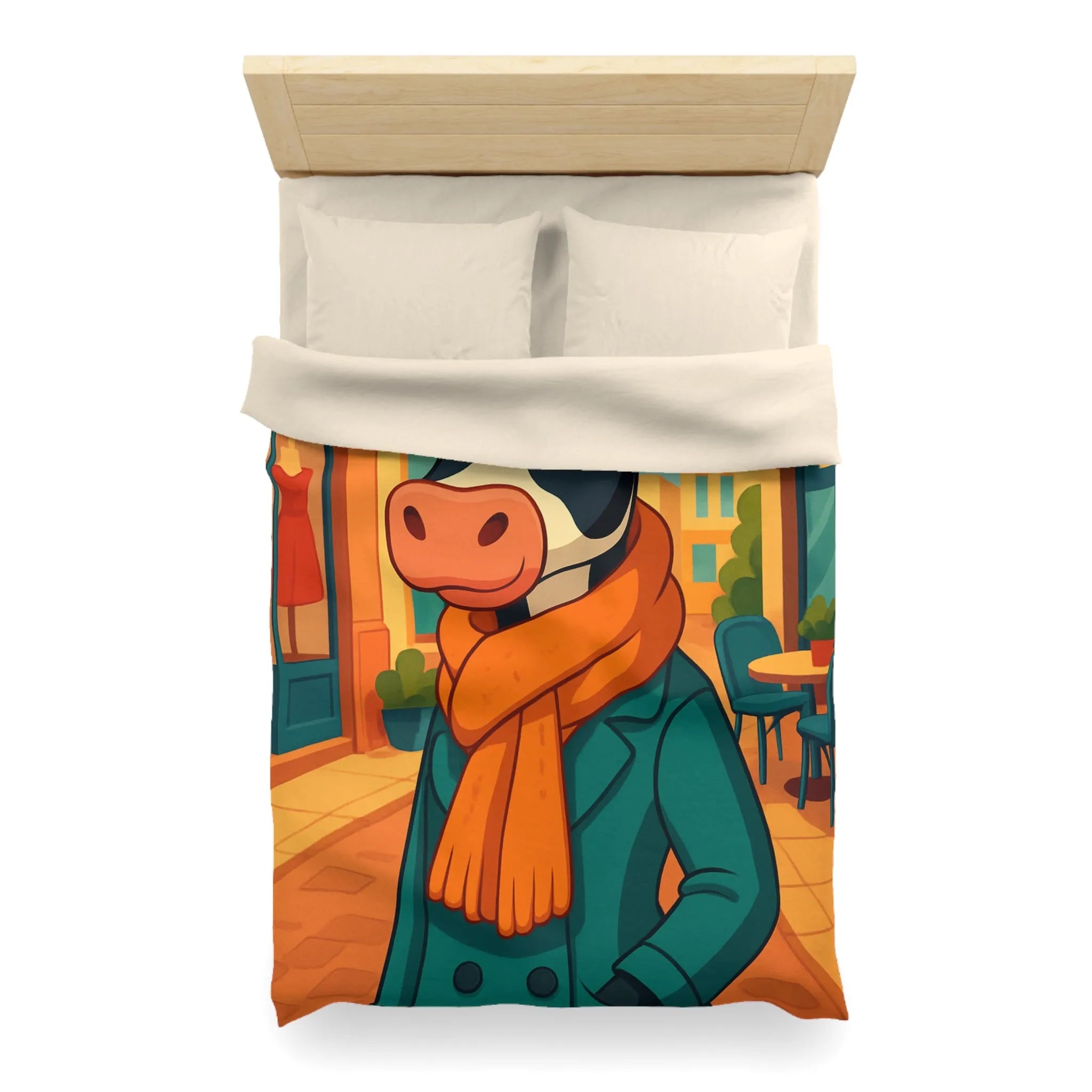 Housse de Couette Microfibre Art Graphique Contemporain Style Décoratif Chambre Tendance