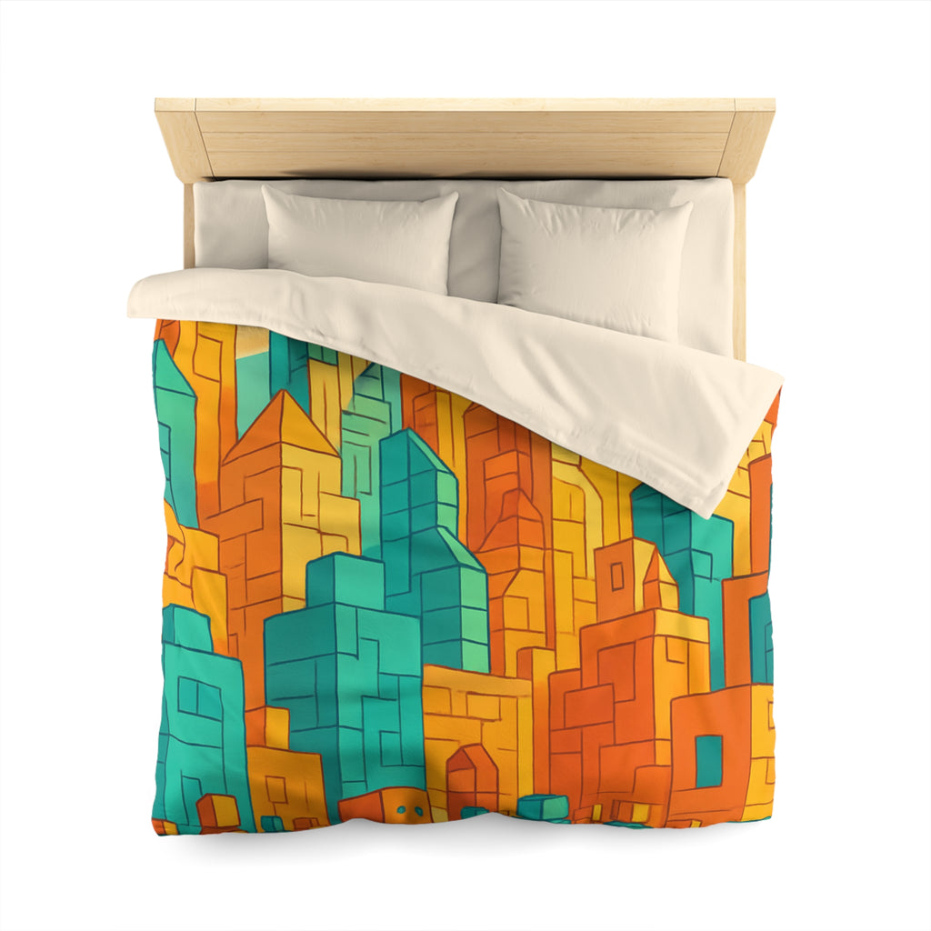 Housse de Couette Microfibre Design Artistique Moderne Décoration Chambre Confort Premium