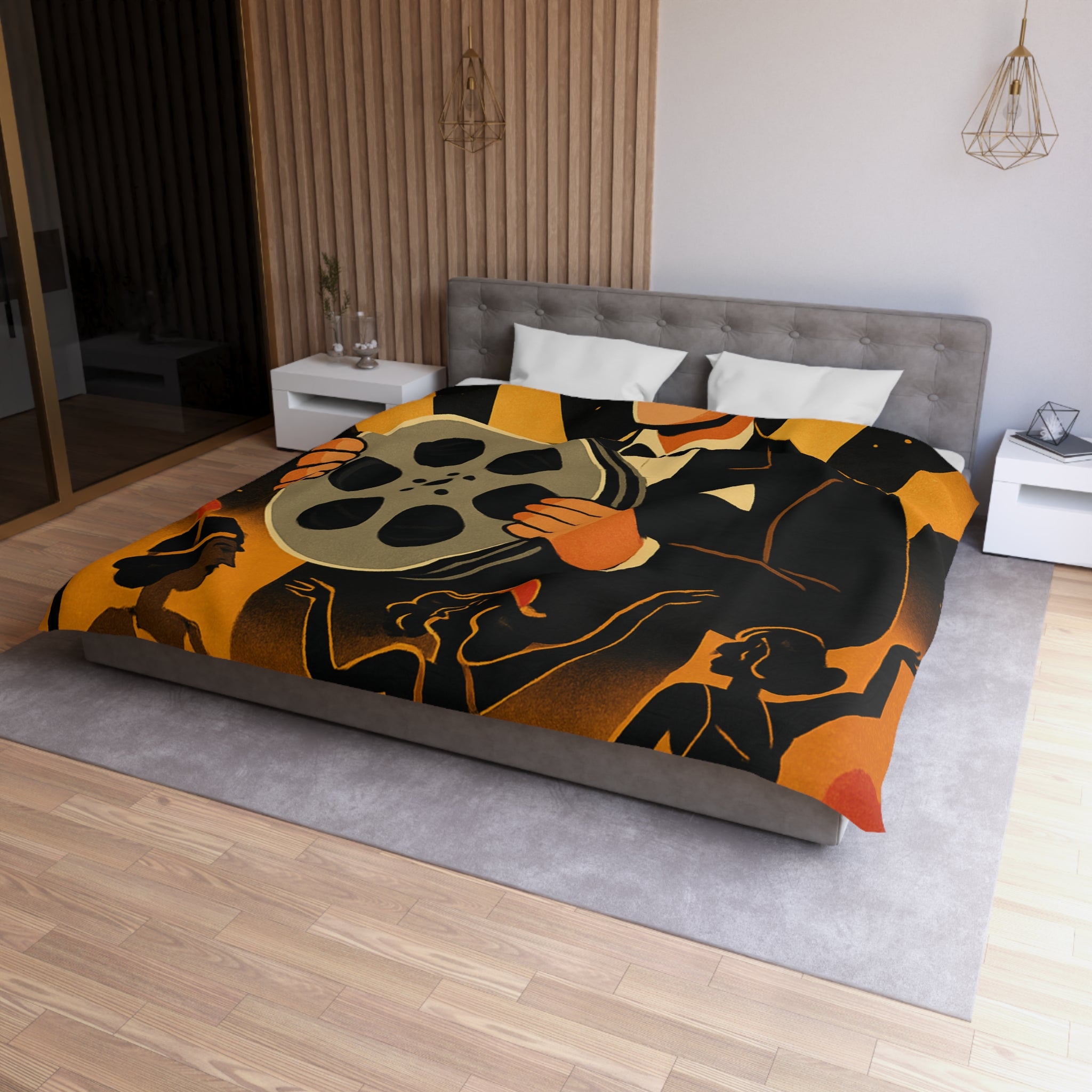 Housse de Couette Microfibre Illustration Unique Design Moderne Décoration Intérieure Raffinée