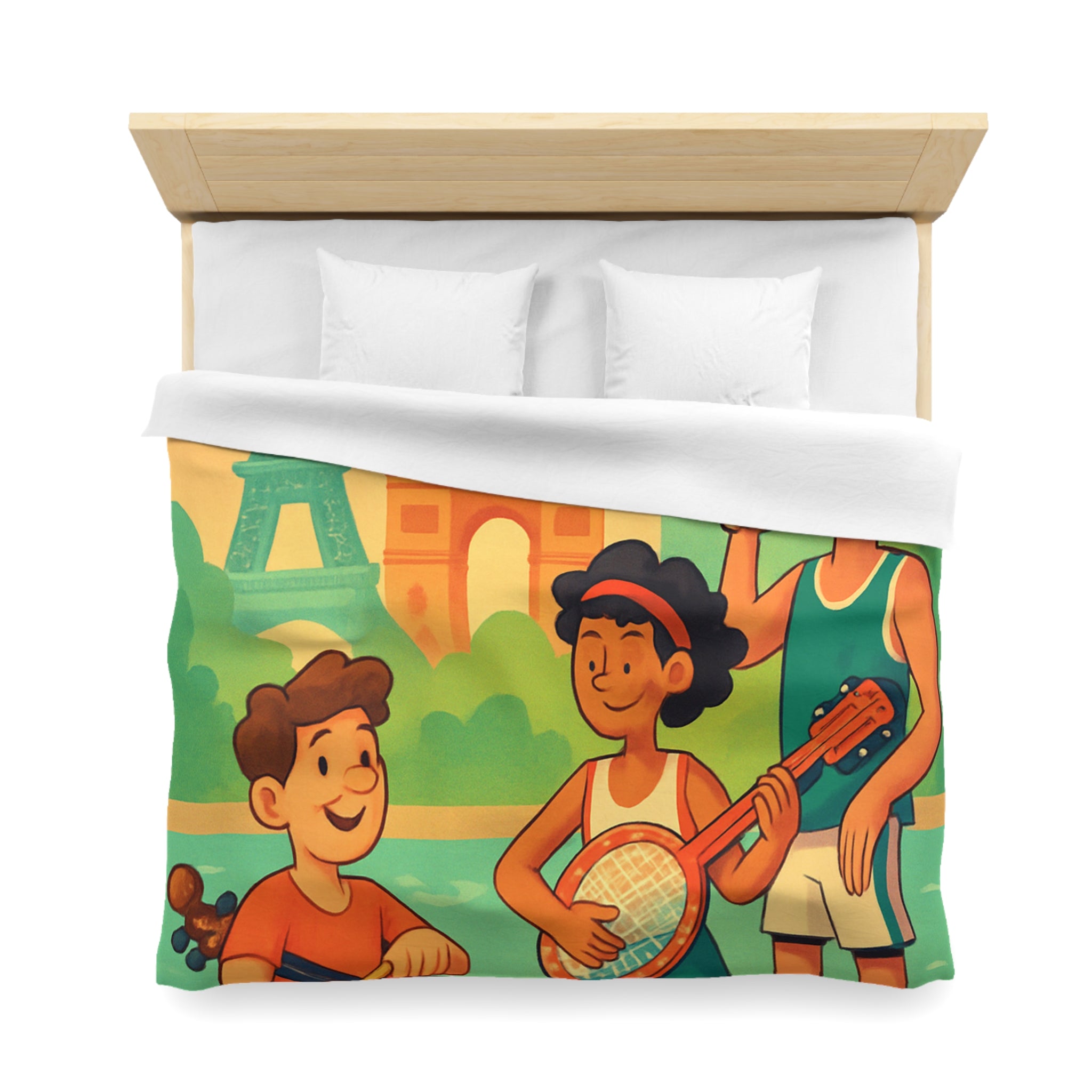 Housse de Couette Microfibre Illustration Unique Design Moderne Décoration Intérieure Raffinée