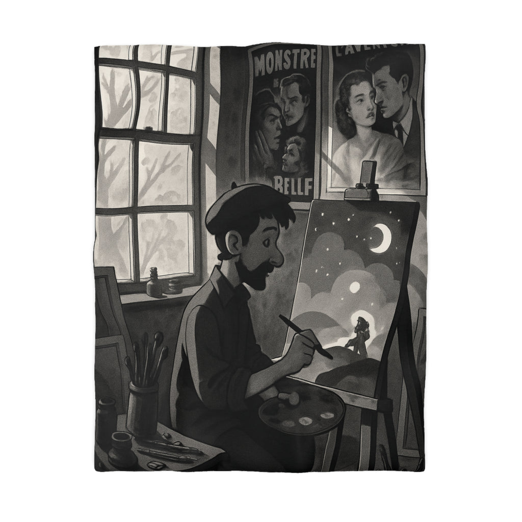 Housse de Couette Microfibre Illustration Unique Design Moderne Décoration Intérieure Raffinée