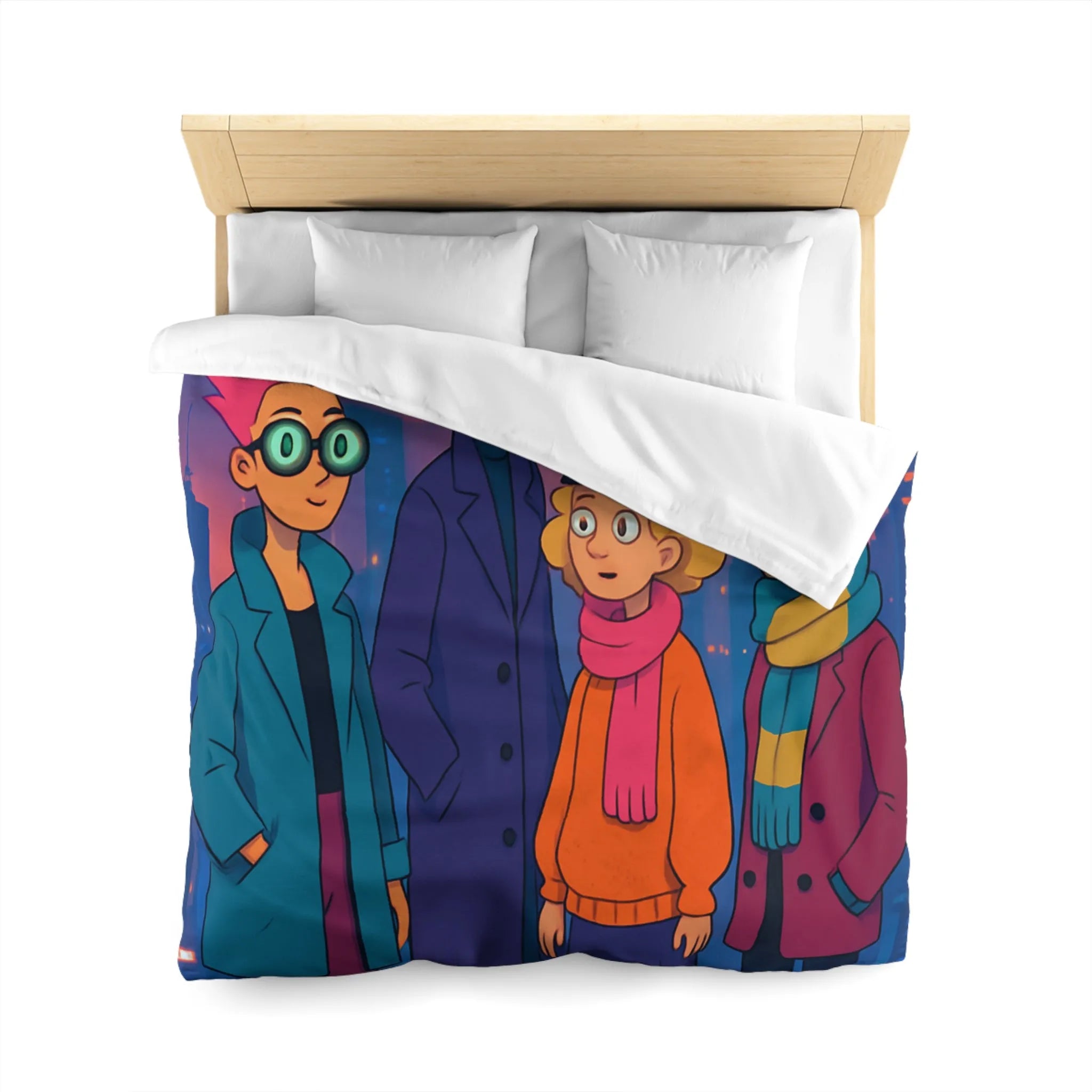 Éclat Pop Art : Style Audacieux et Couleurs Vives sur Housse de Couette Futuriste