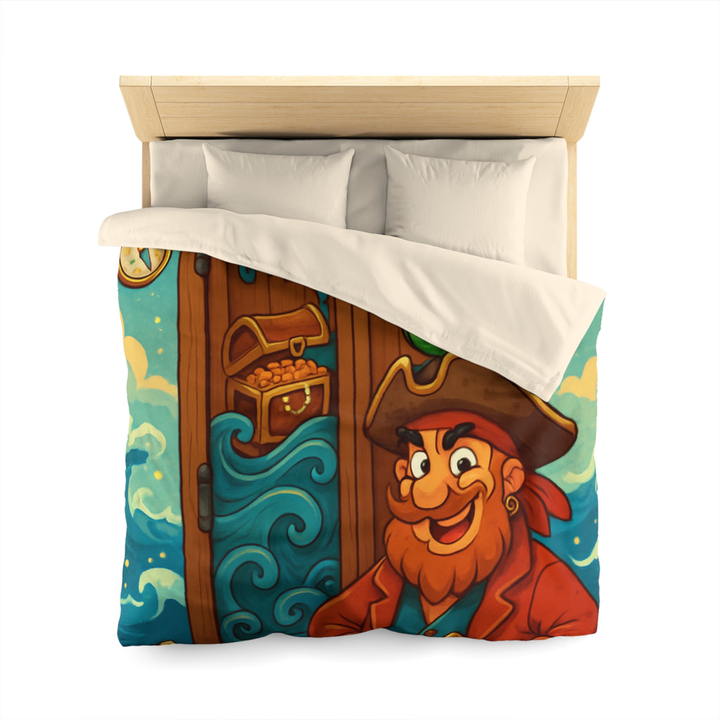 Parure de Lit Pirate Colorée avec Perroquet et Trésor Idéale pour Chambre Enfant