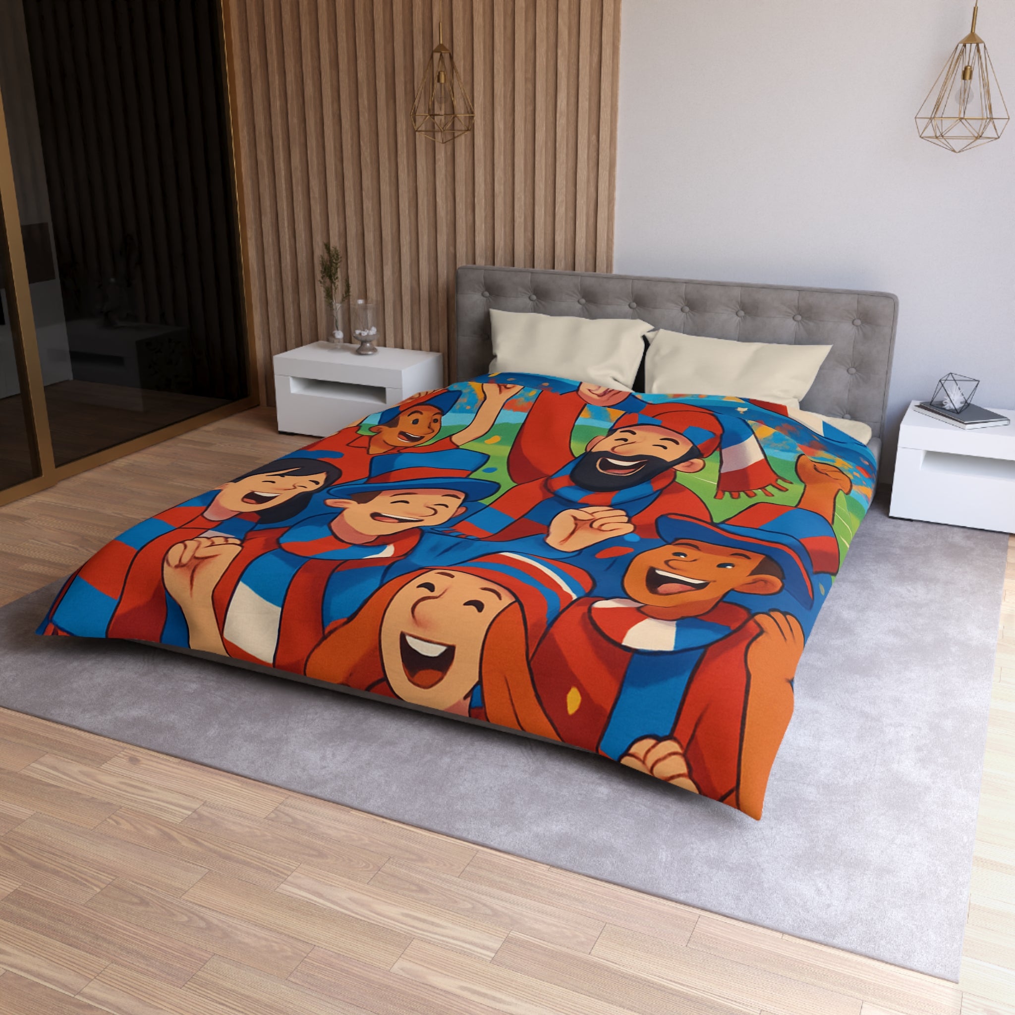 Housse de Couette Microfibre Illustration Unique Design Moderne Décoration Intérieure Raffinée