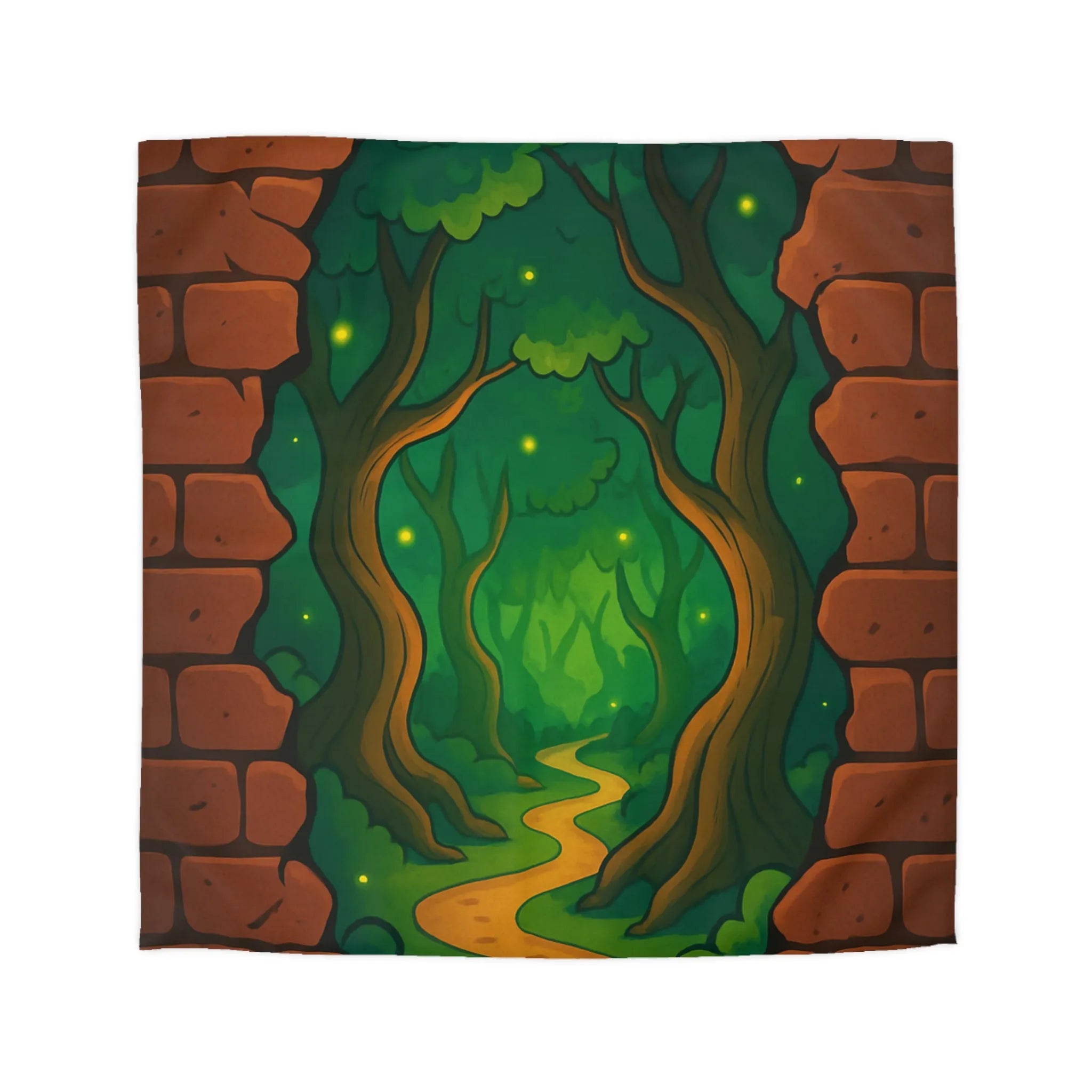 Enchanted Forest Path Through Brick Wall Creates Mystical Journey for Dreamy Bedroom Decor