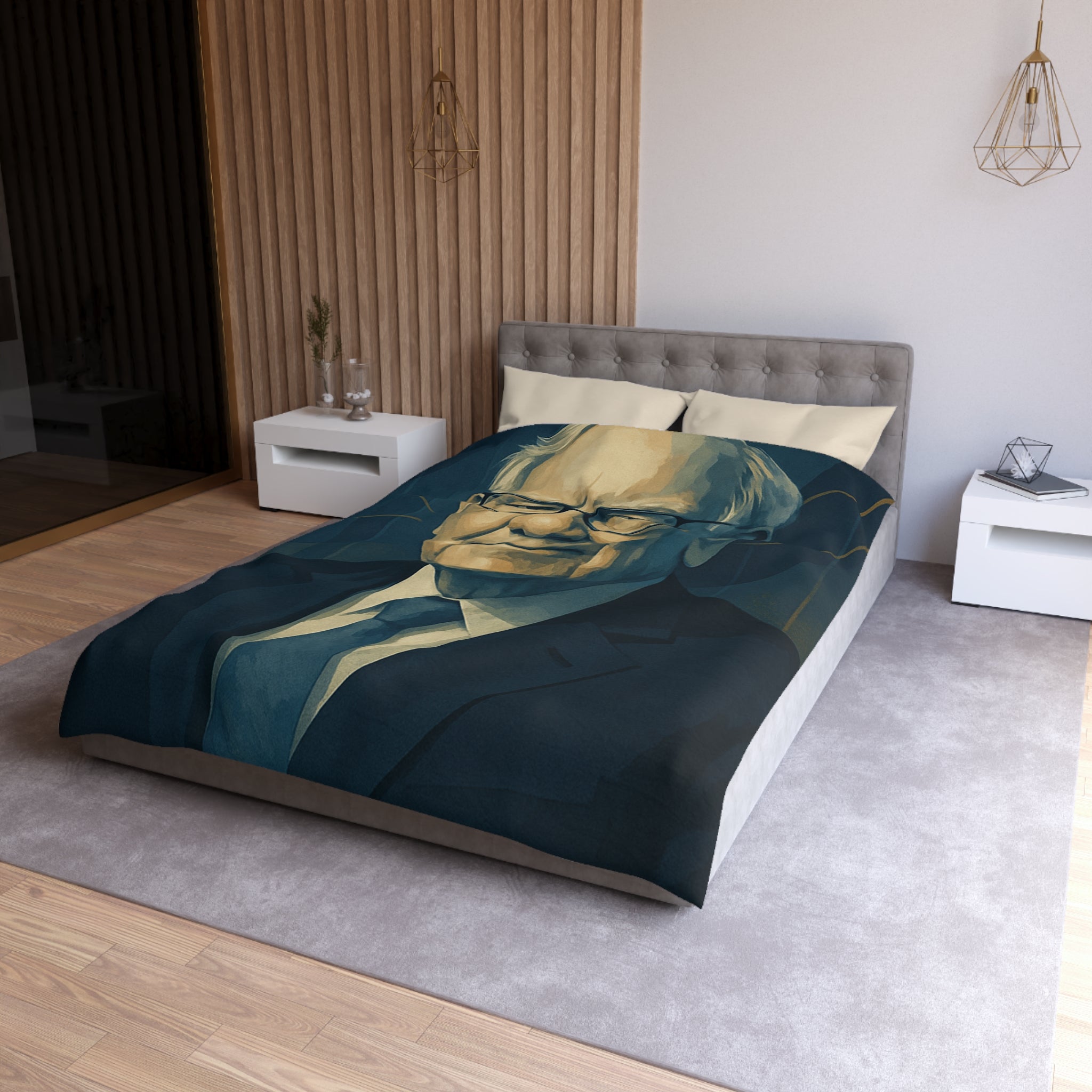 Housse de Couette Microfibre Design Artistique Moderne Décoration Chambre Confort Premium