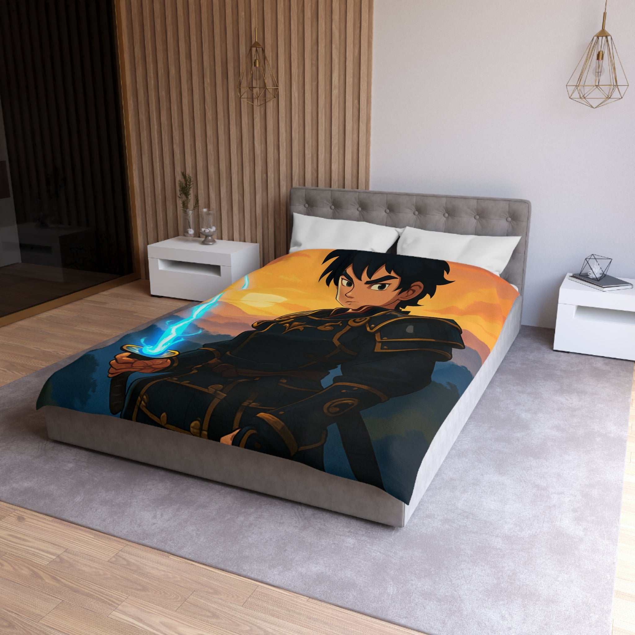 Housse de Couette Microfibre Motif Créatif Original Style Contemporain Chambre Élégante