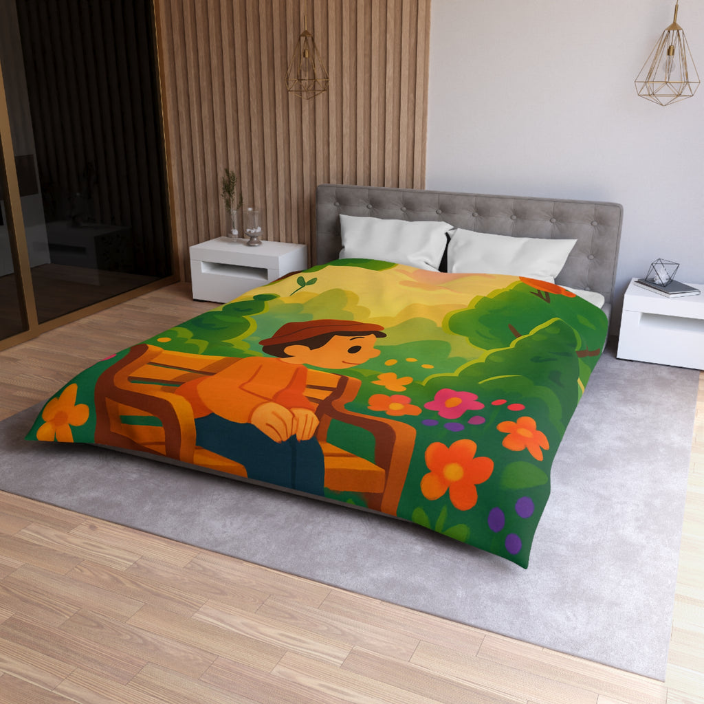 Housse de Couette Microfibre Design Artistique Moderne Décoration Chambre Confort Premium