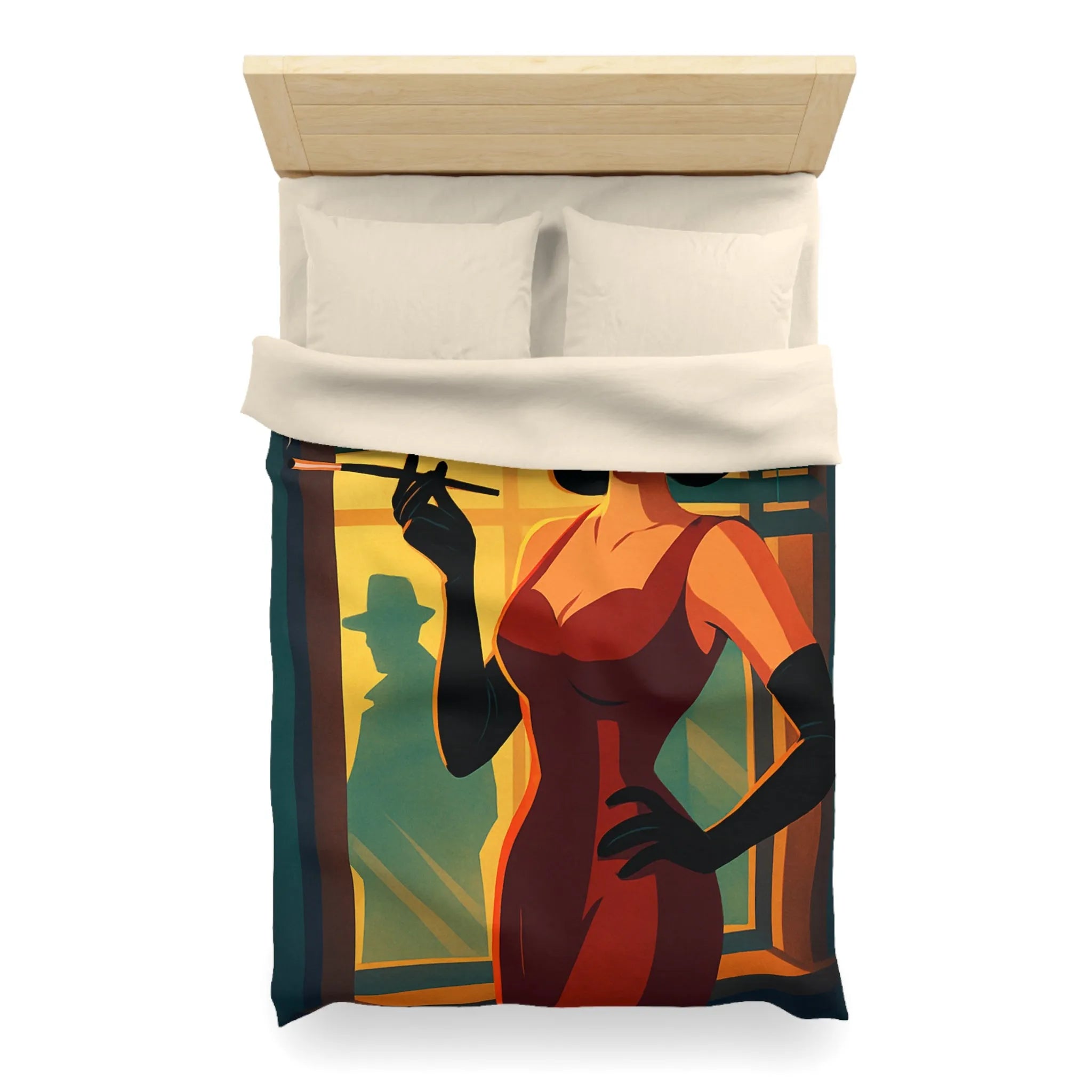 Élégance rétro avec femme fatale smoking pour ambiance nocturne mystérieuse en rouge profond