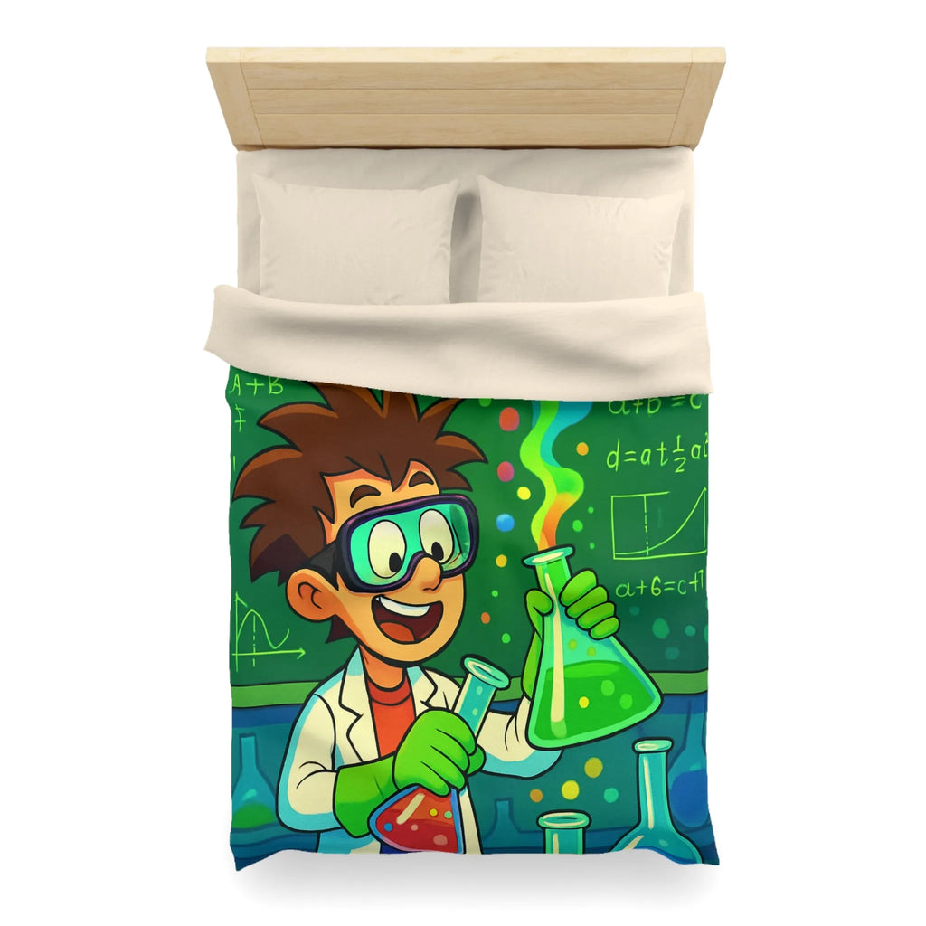 Housse de couette colorée pour enfants avec motif laboratoire scientifique amusant et éducatif