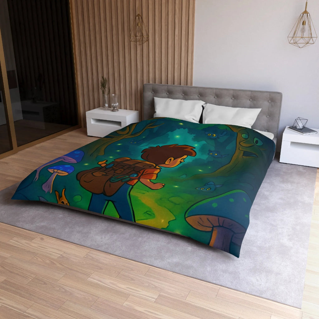 Housse de couette magique avec forêt enchantée lumineuse pour chambre d’enfant rêveuse