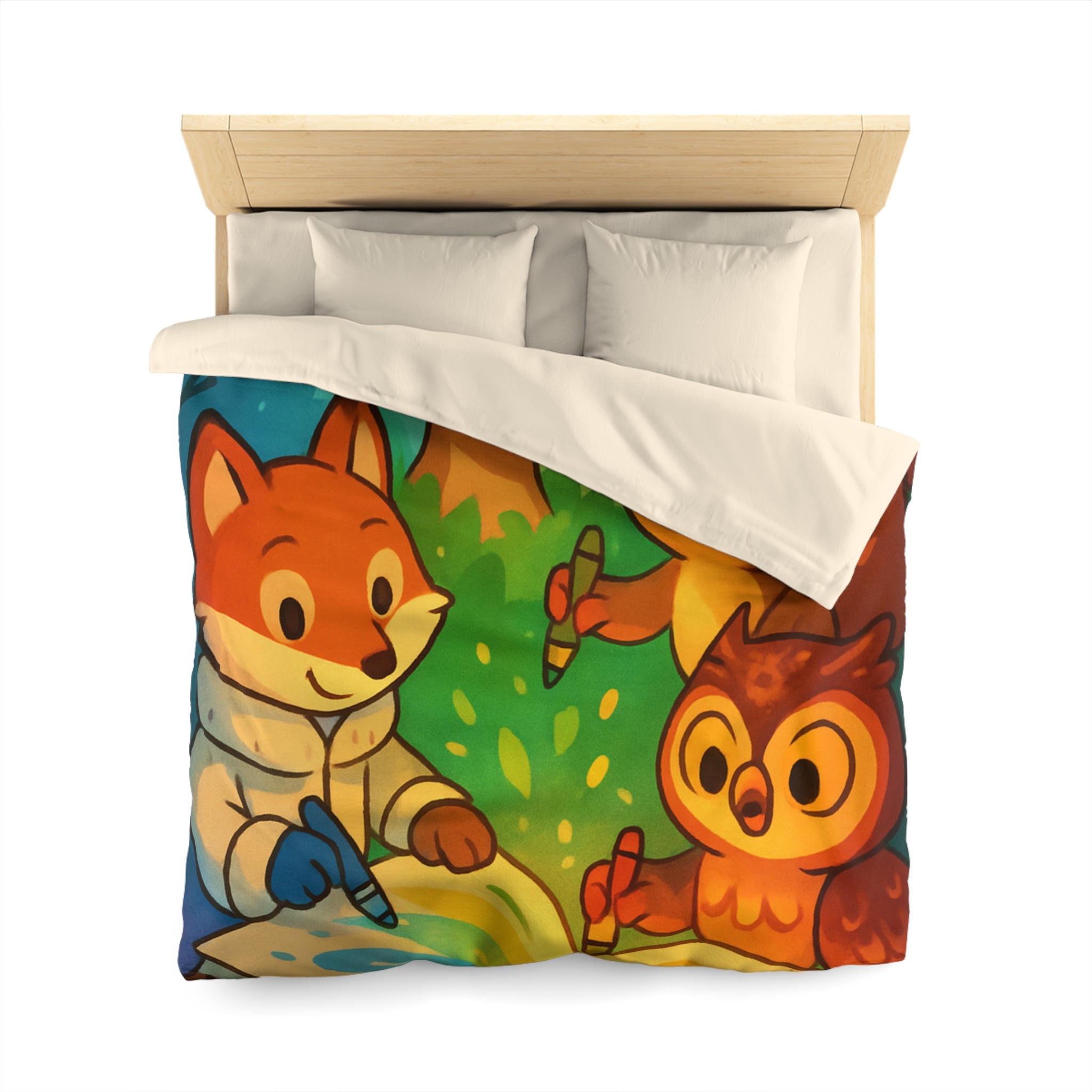 Housse de Couette Microfibre Illustration Unique Design Moderne Décoration Intérieure Raffinée