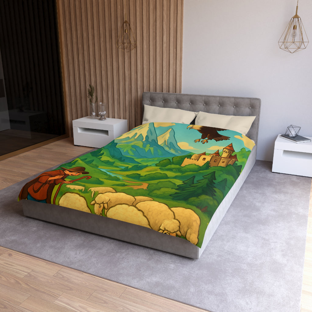 Housse de Couette Microfibre Design Artistique Moderne Décoration Chambre Confort Premium