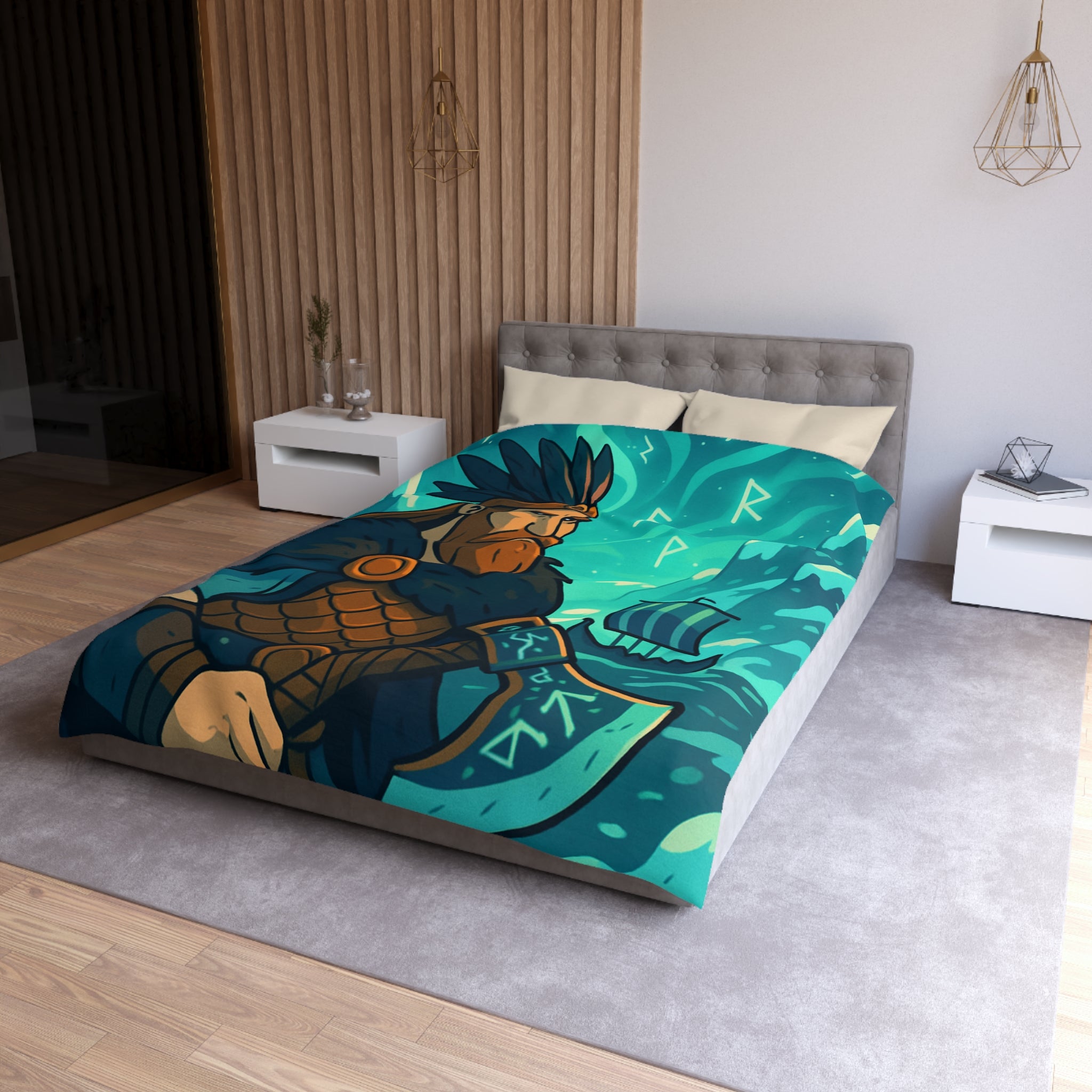 Housse de Couette Microfibre Illustration Unique Design Moderne Décoration Intérieure Raffinée