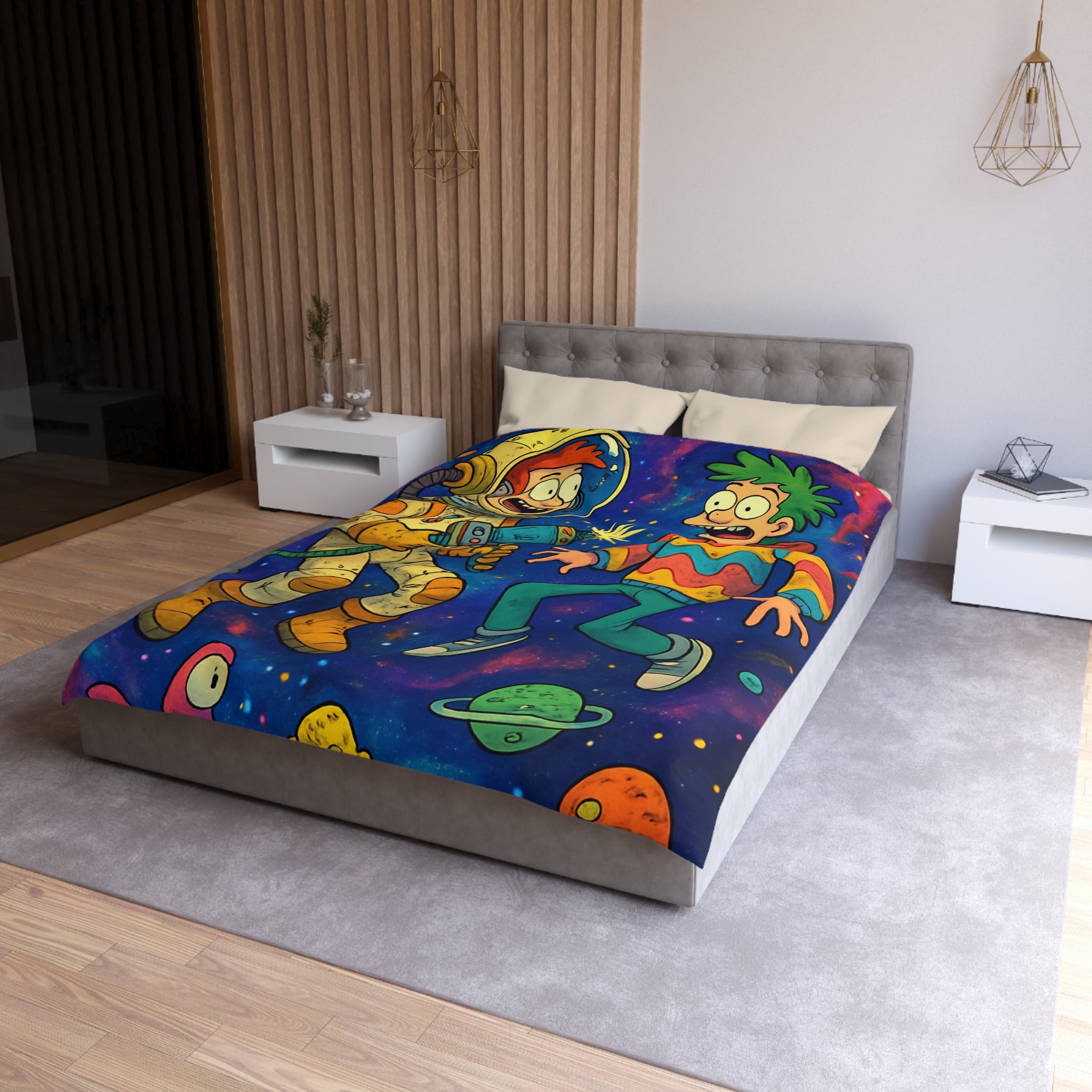 Housse de Couette Microfibre Design Artistique Moderne Décoration Chambre Confort Premium